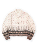 Sheer Sarasa Pattern Open Collar Shirt Drizzler - Kinari