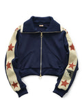 Smooth Jersey Cropped Track JKT (Be... - Navy x Red
