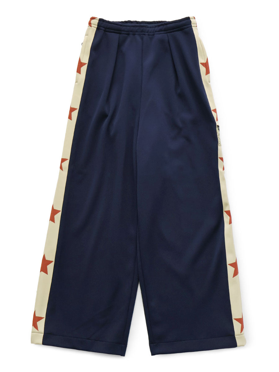 Smooth Jersey Baggy Track Pants (Betz...) - Navy x Red
