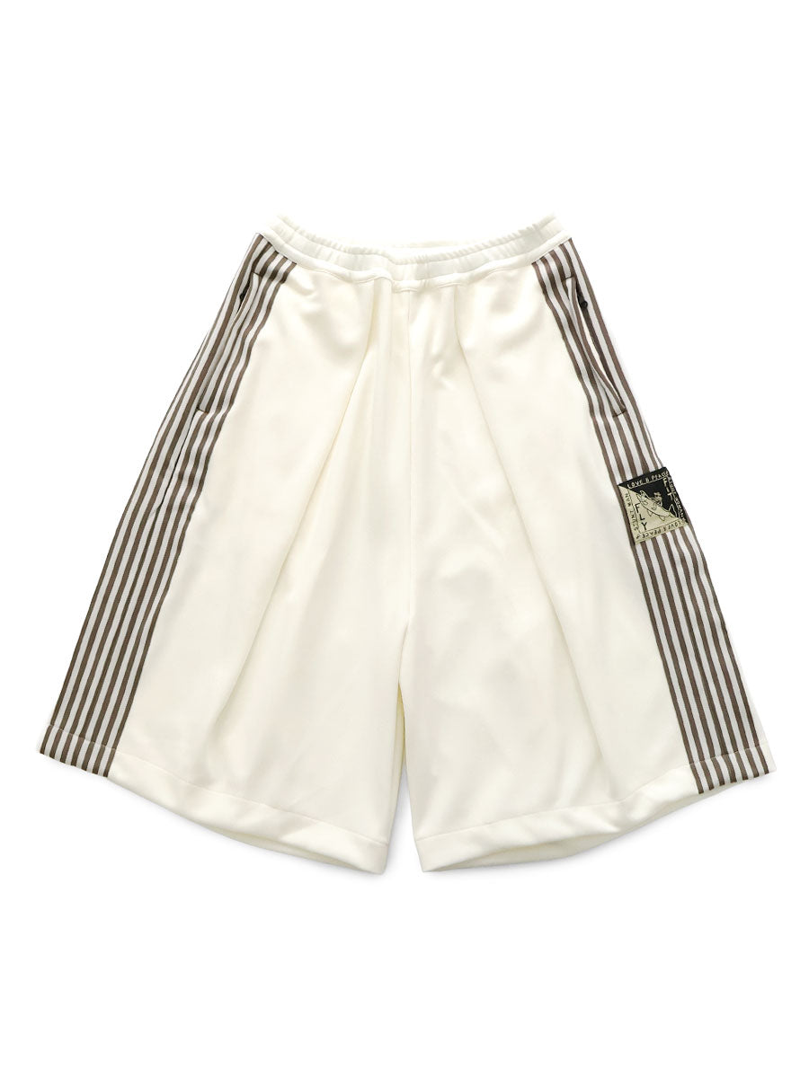 Smooth Jersey Rice Rice Track Jorts (Banner...) - White