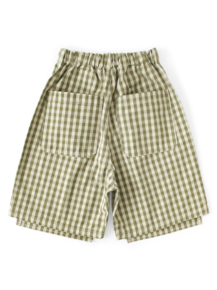 OX Gingham W Knee Easy Short Pants