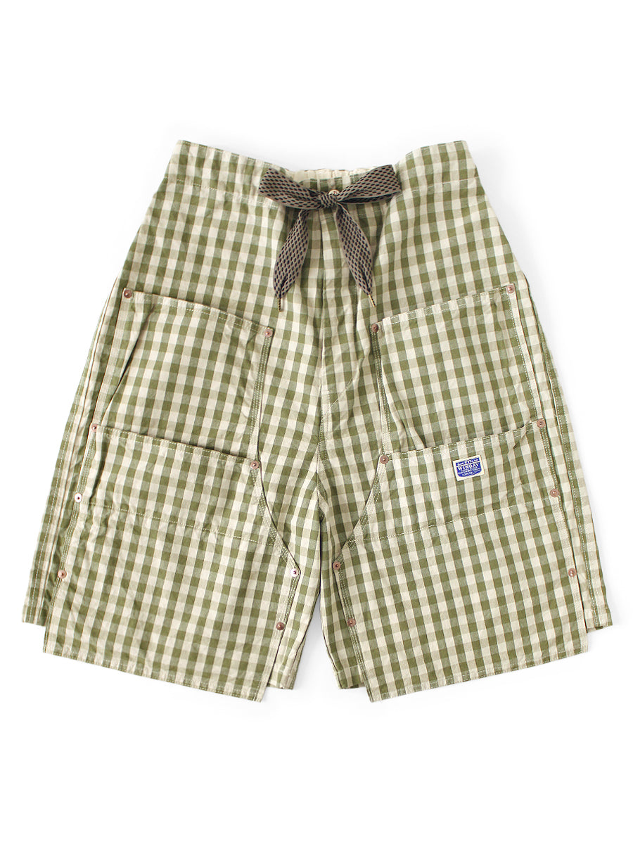 OX Gingham W Knee Easy Short Pants - Khaki