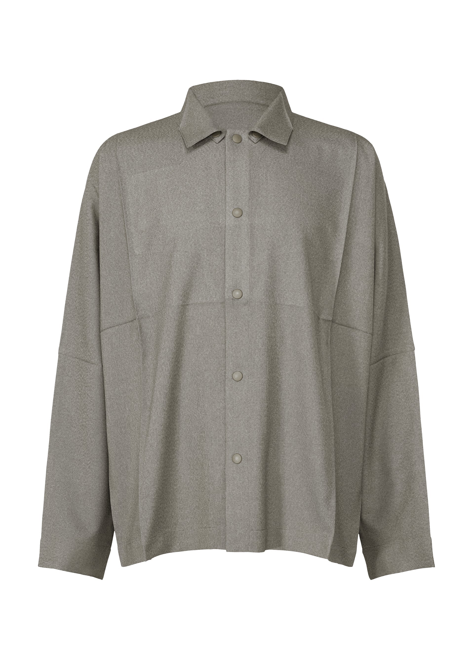 Wool Like Compact Shirt - GRAY