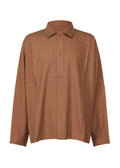 Wool Like Compact Shirt - BROWN