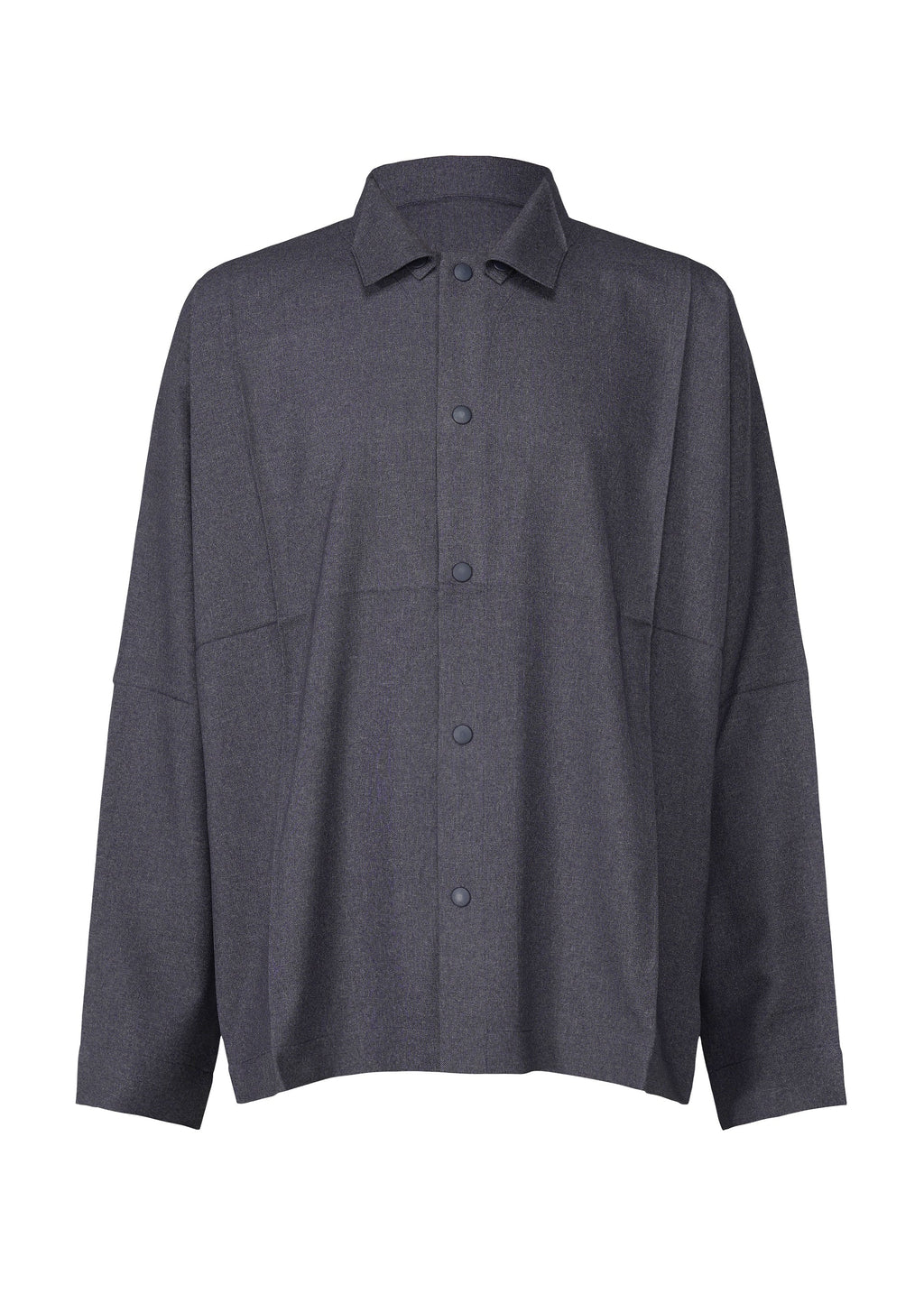 Wool Like Compact Shirt - NAVY