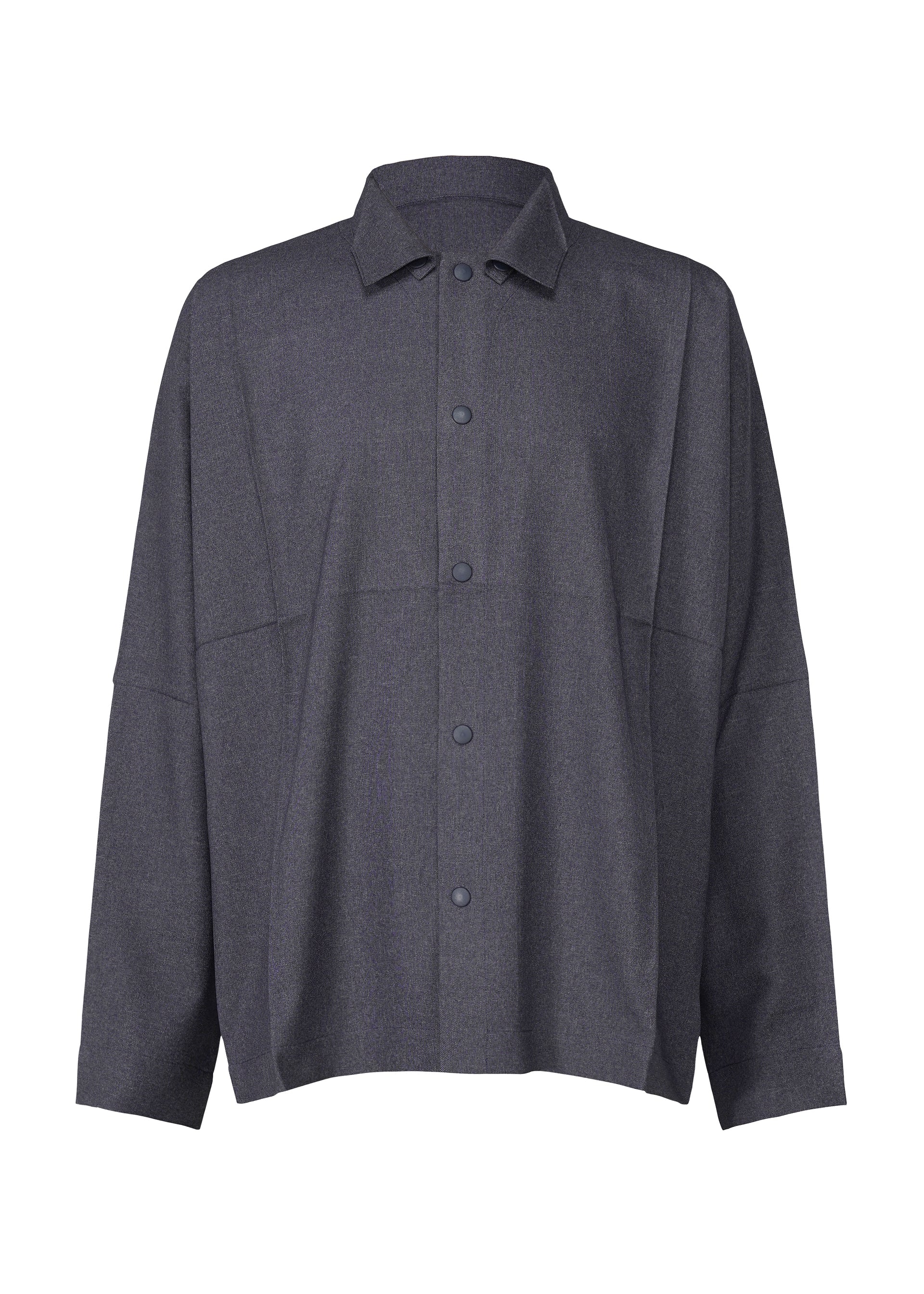 Wool Like Compact Shirt - NAVY
