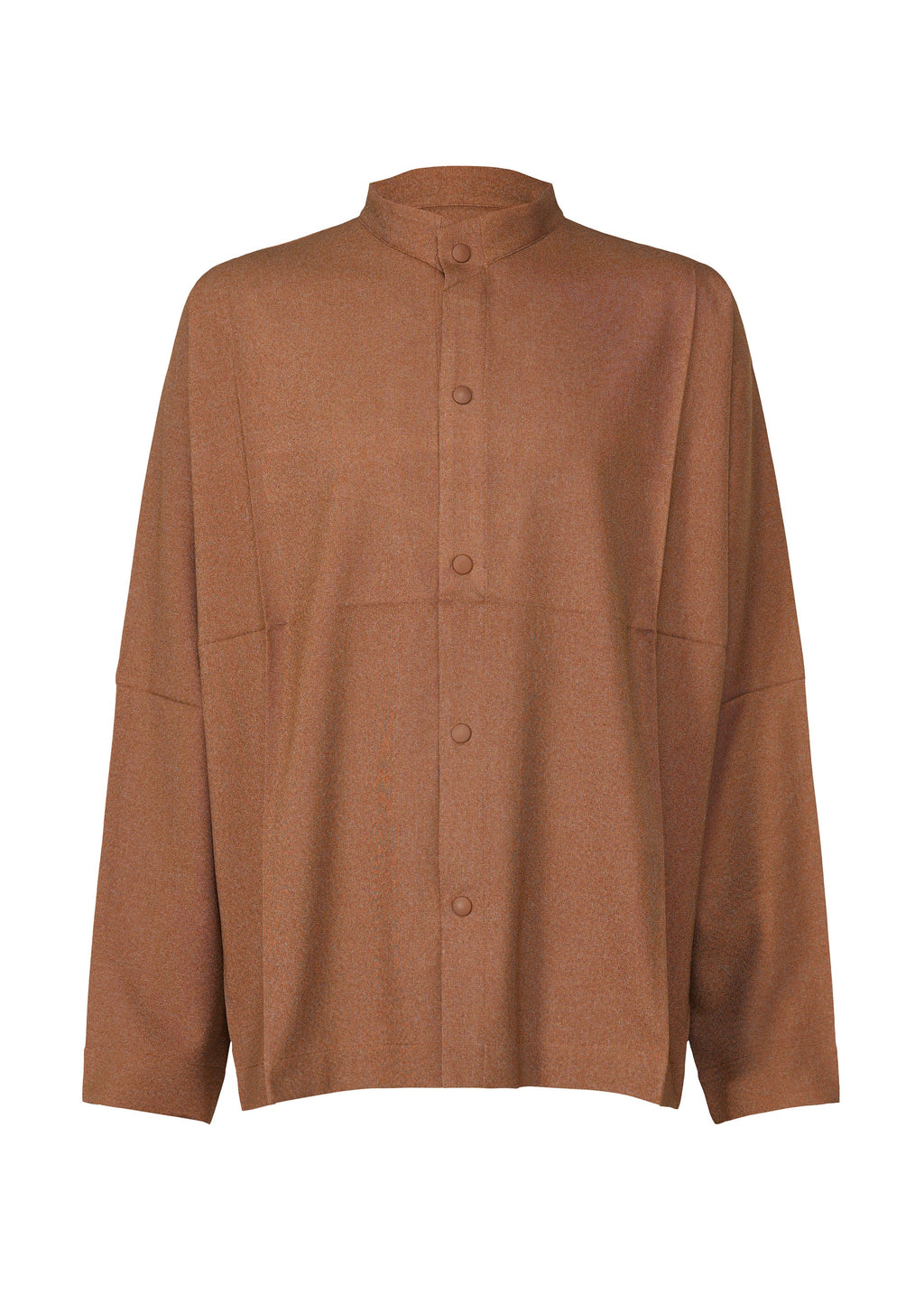 Wool Like Compact Shirt - BROWN