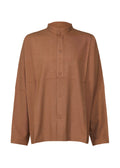 Wool Like Compact Shirt - BROWN
