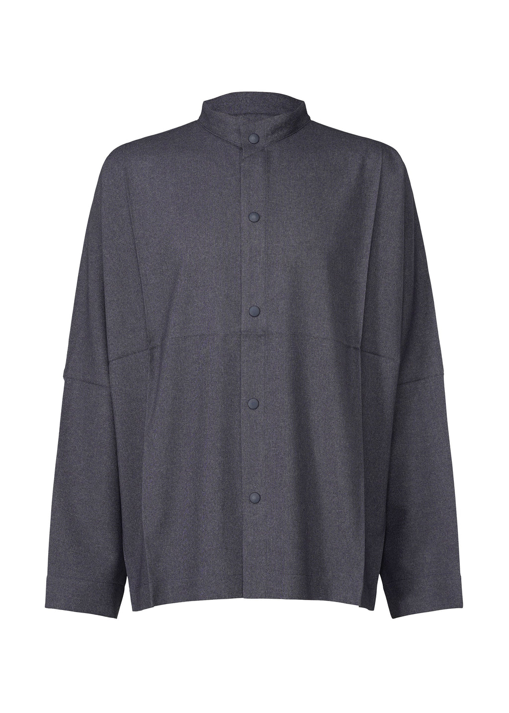 Wool Like Compact Shirt - NAVY