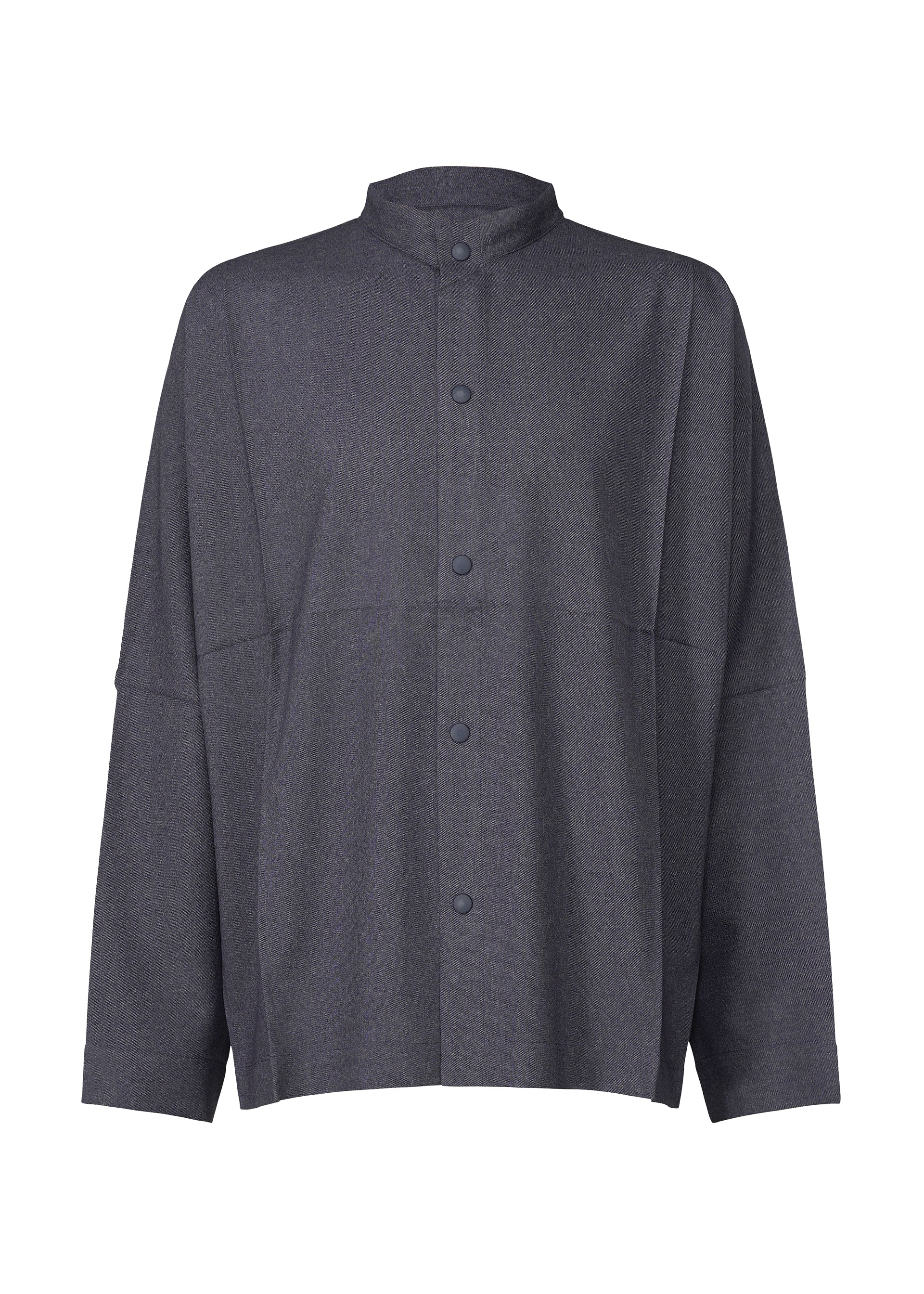 Wool Like Compact Shirt - NAVY