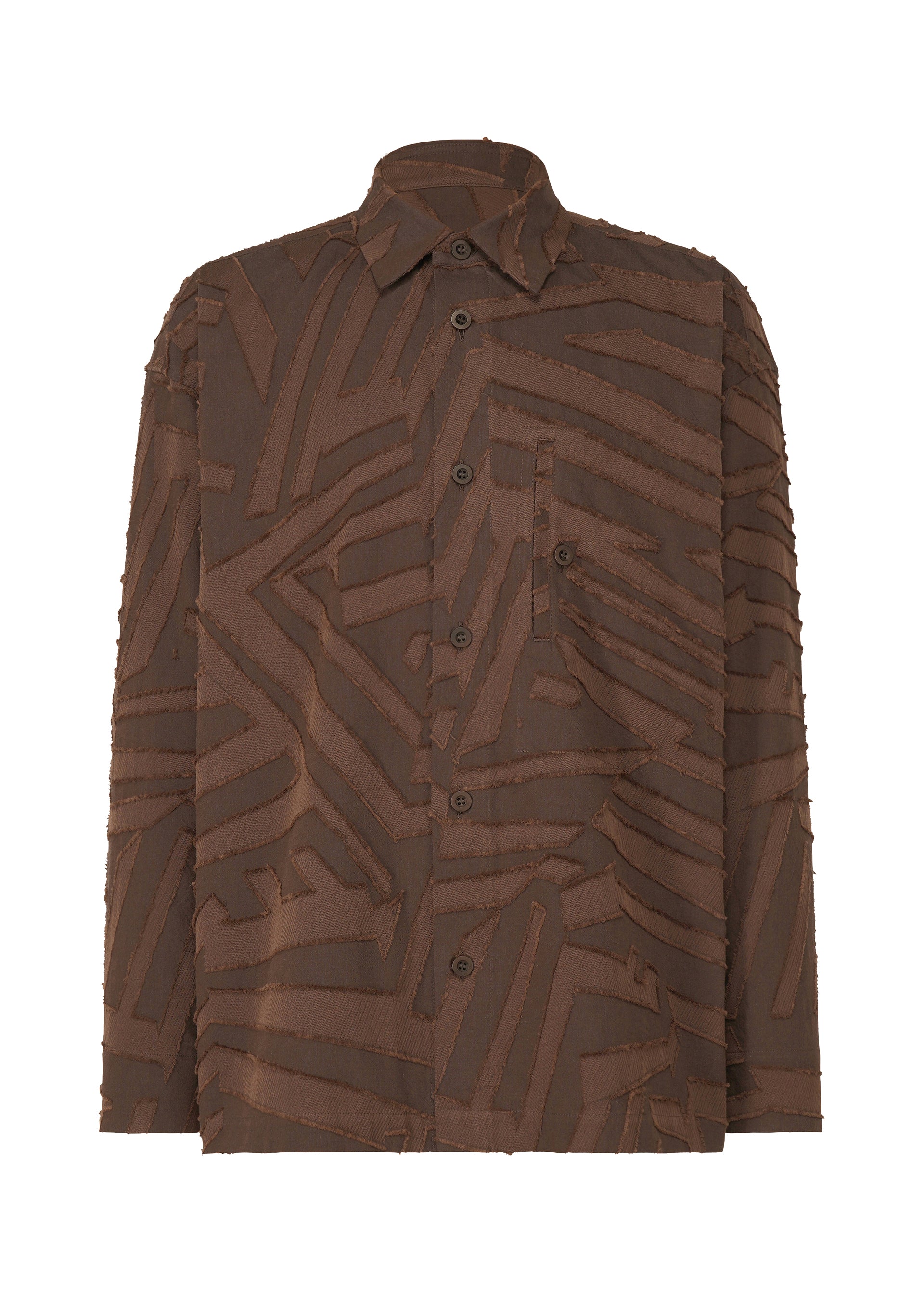 Geometry Jacquard Shirt - BROWN