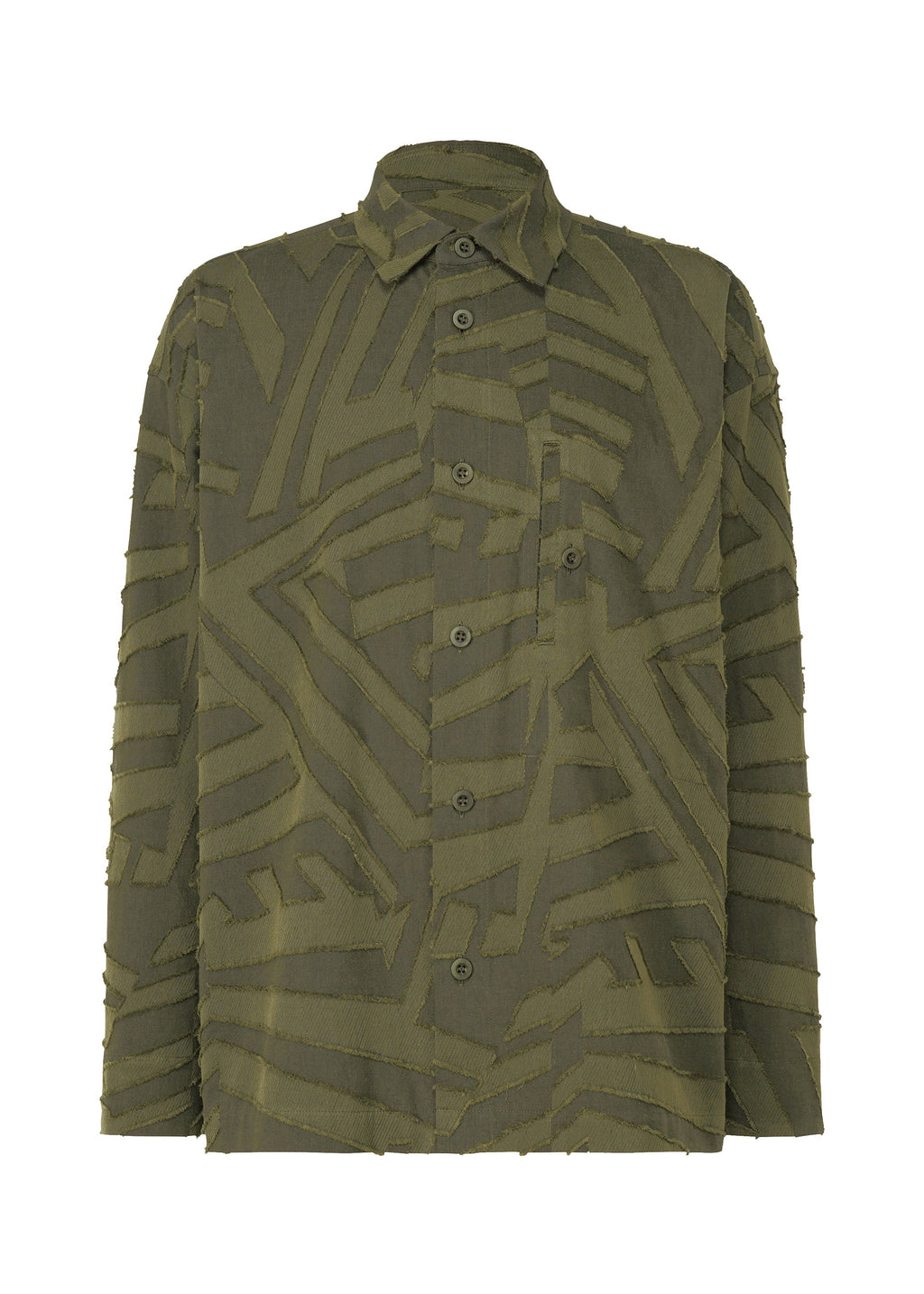 Geometry Jacquard Shirt - DARK GREEN