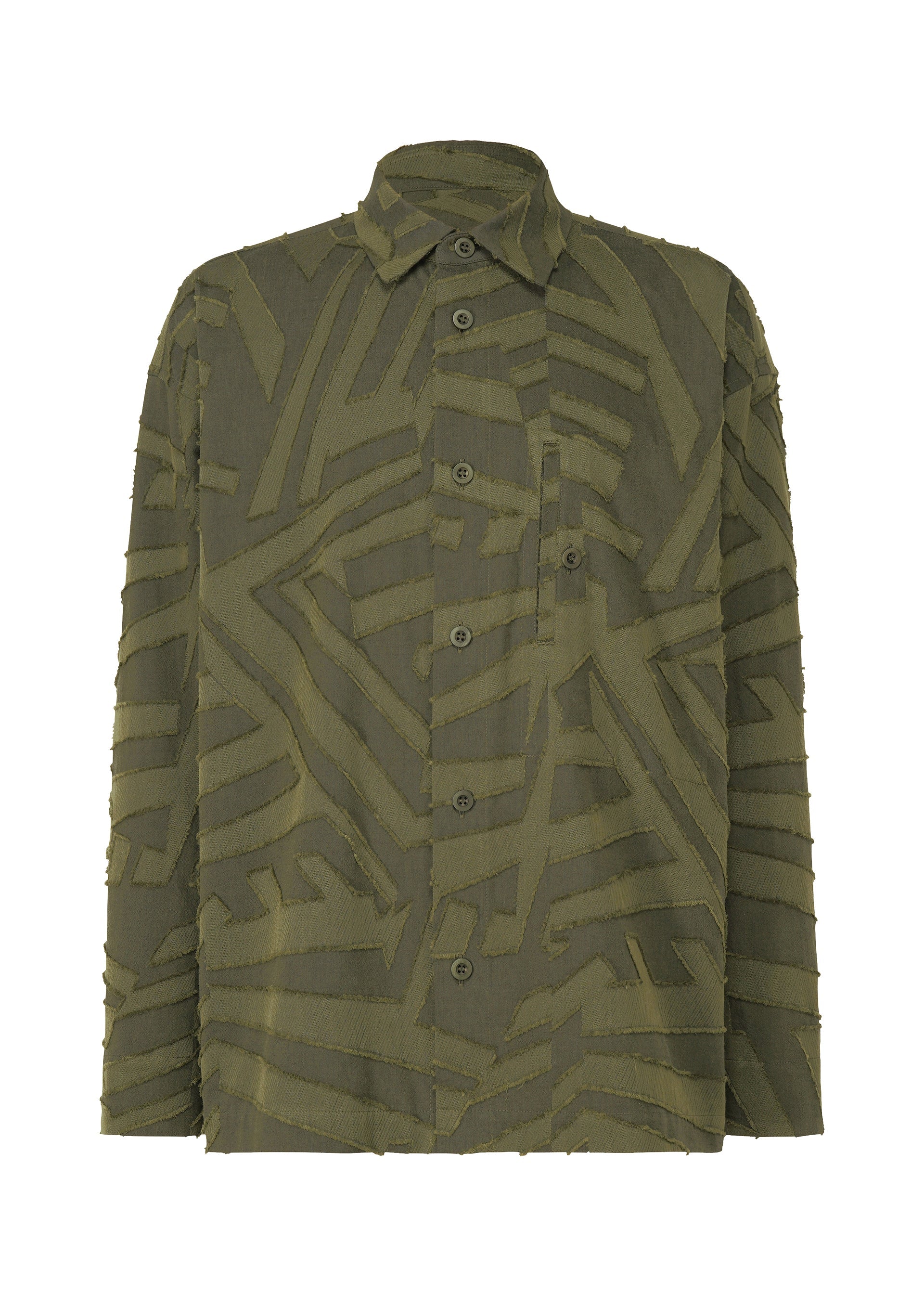Geometry Jacquard Shirt - DARK GREEN