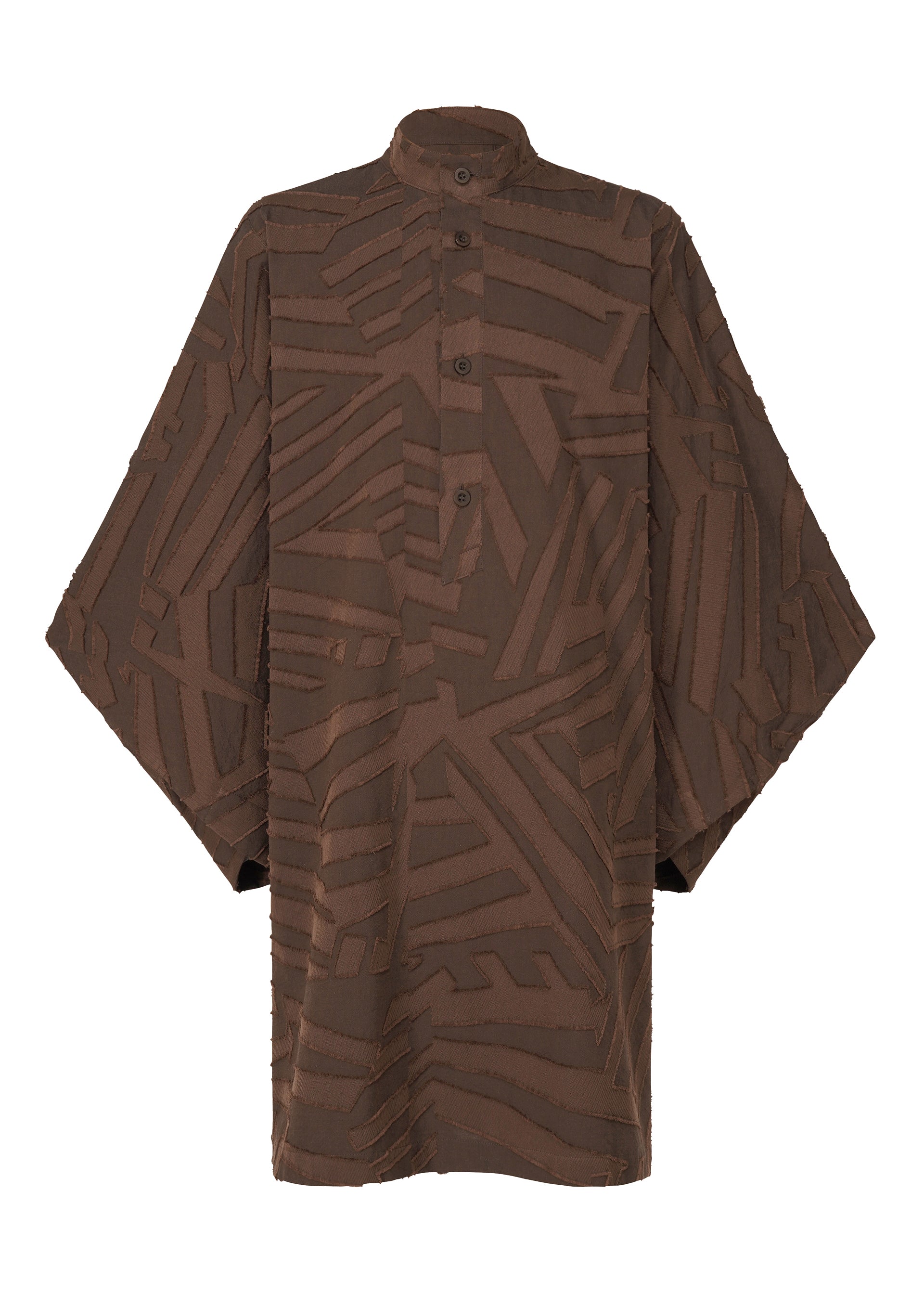 Geometry Jacquard Shirt - BROWN