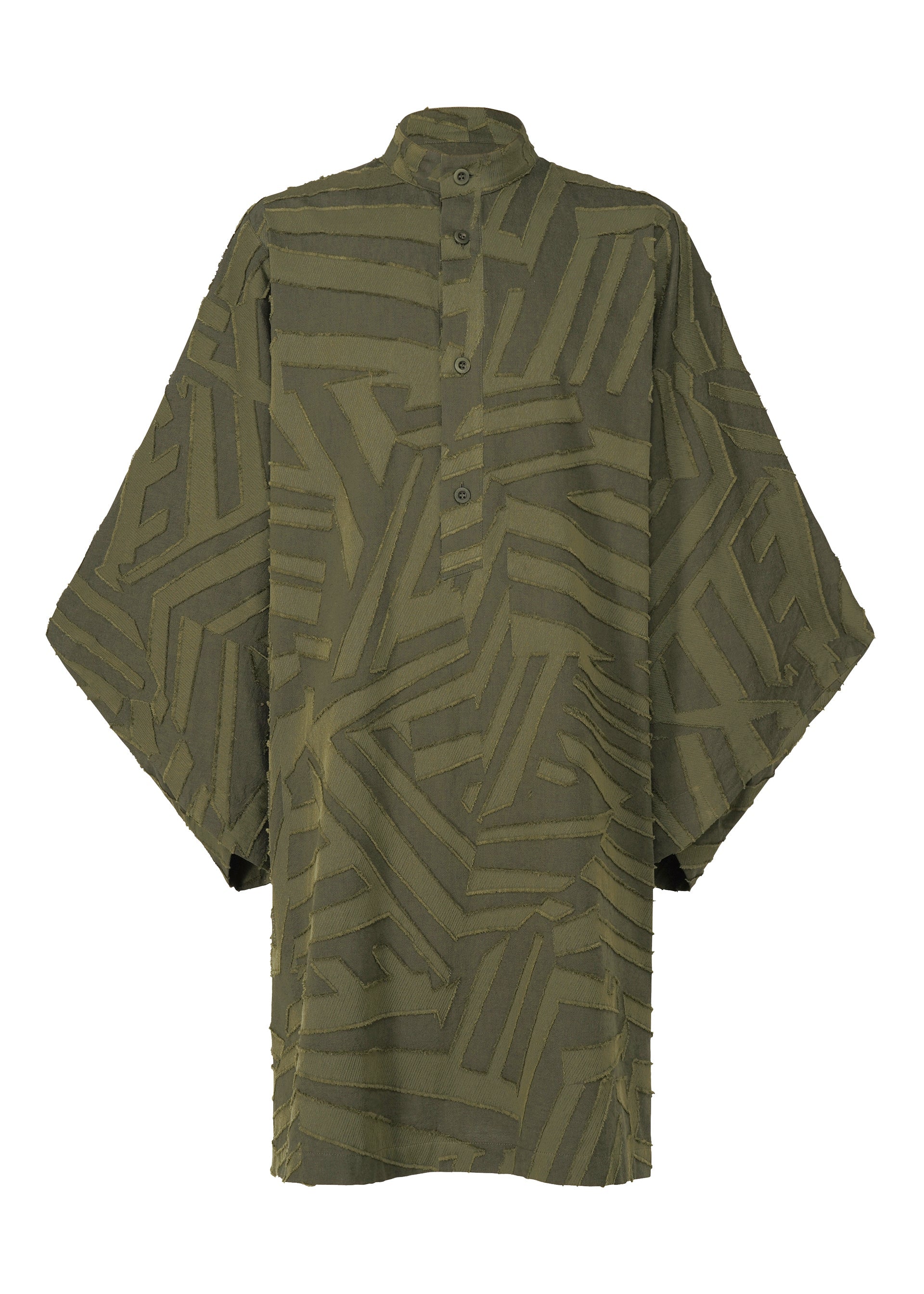Geometry Jacquard Shirt - DARK GREEN