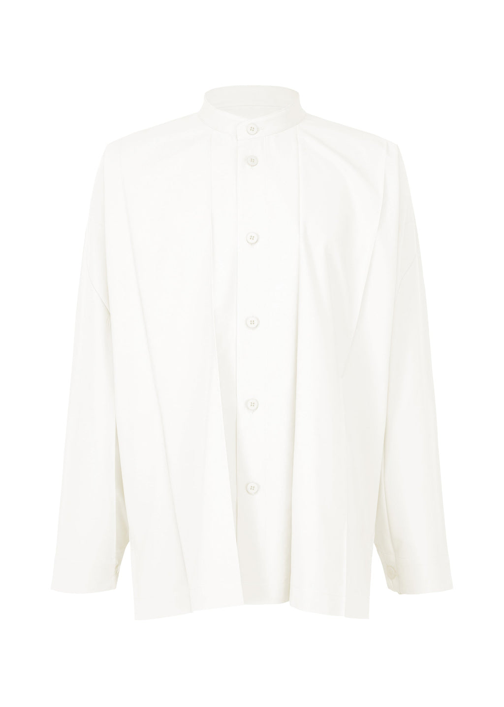 Big Pleats Shirt - WHITE