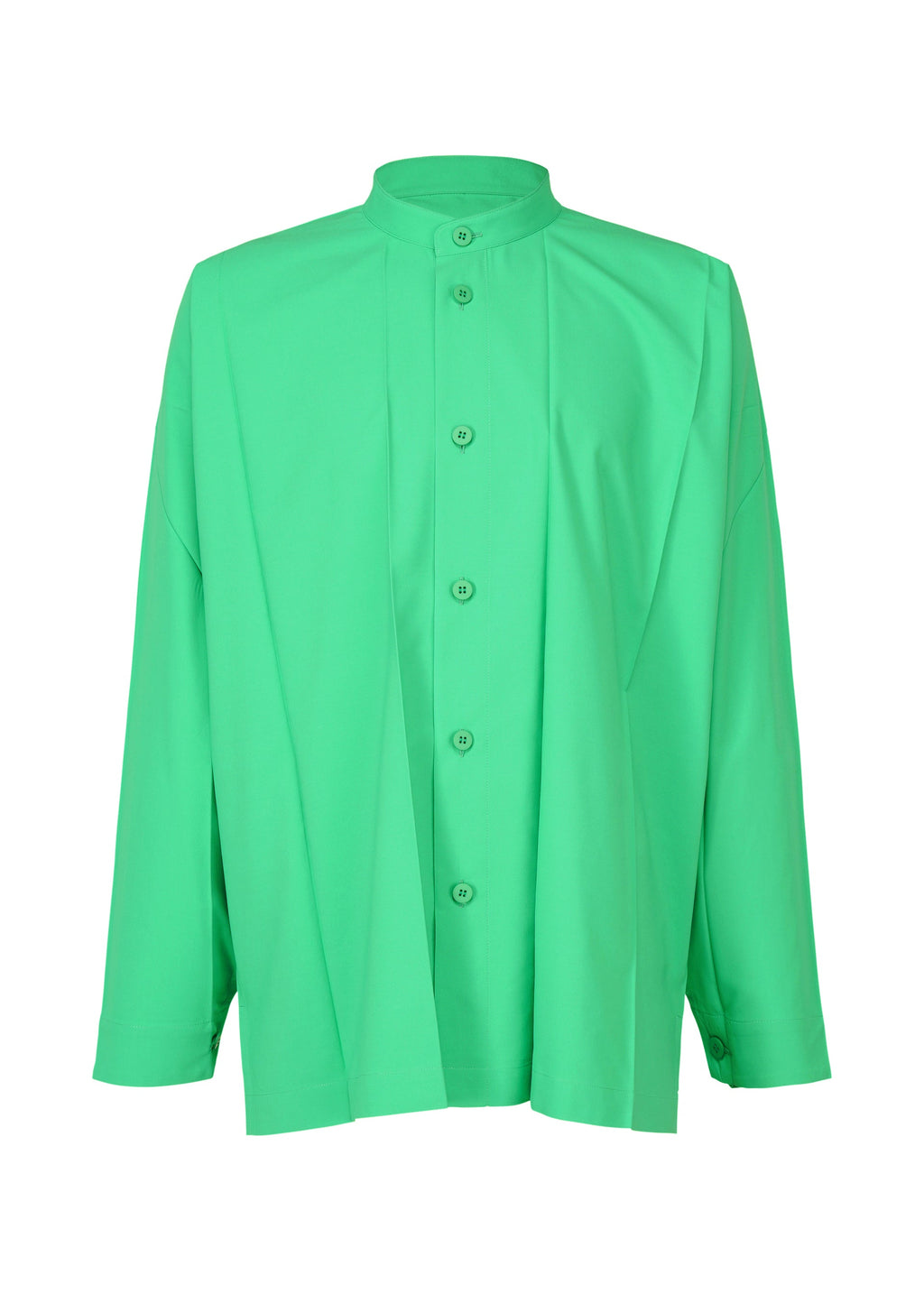 Big Pleats Shirt - LIGHT GREEN