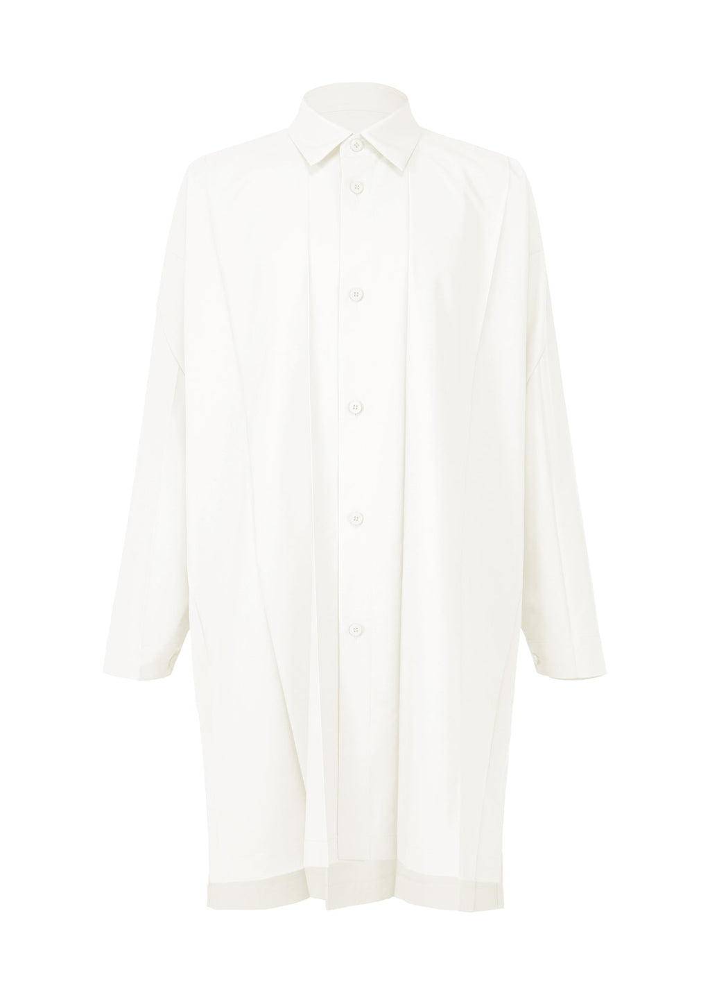 Big Pleats Shirt - WHITE