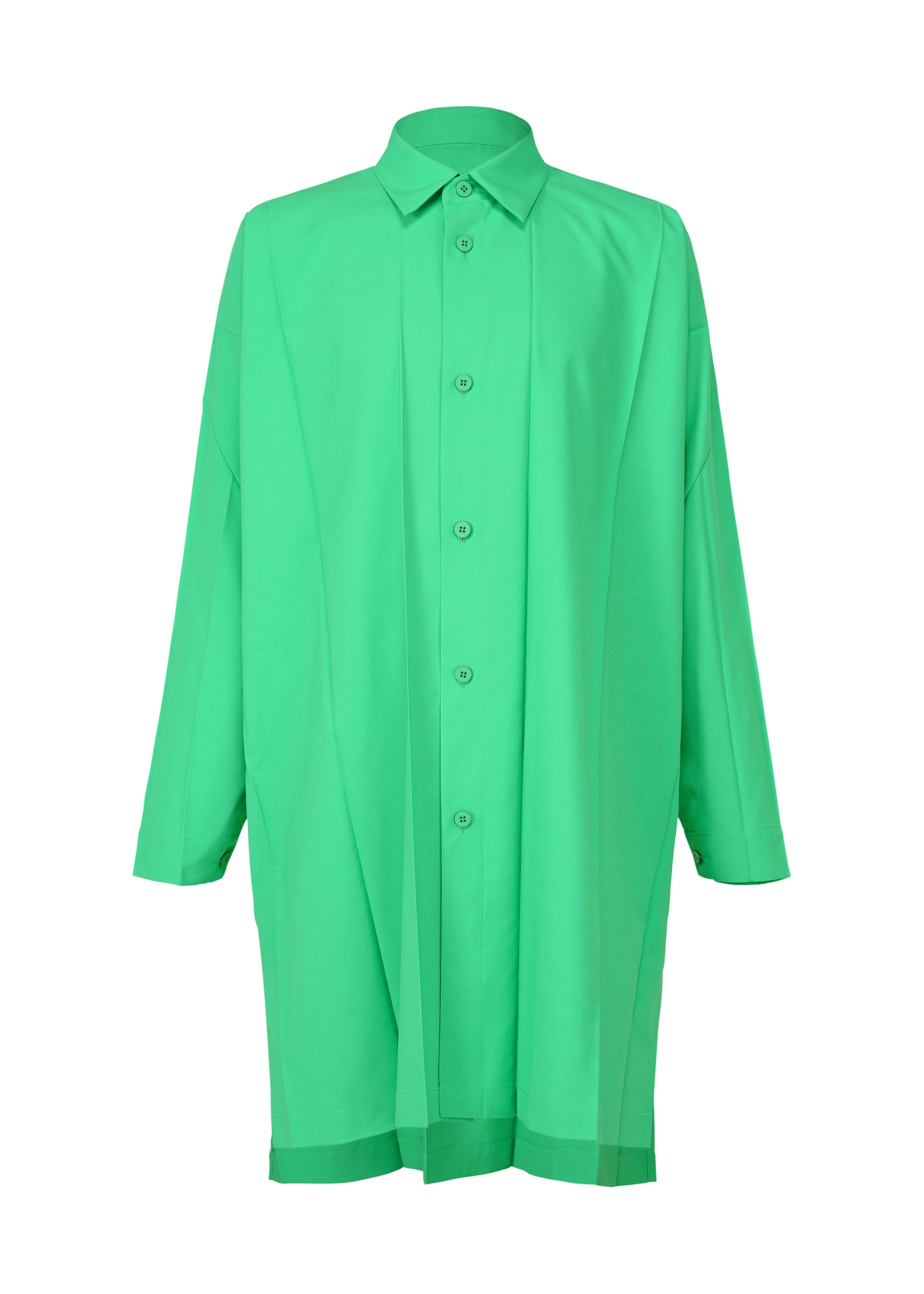 Big Pleats Shirt - LIGHT GREEN