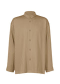 One Side Tuck Shirt - DARK BEIGE