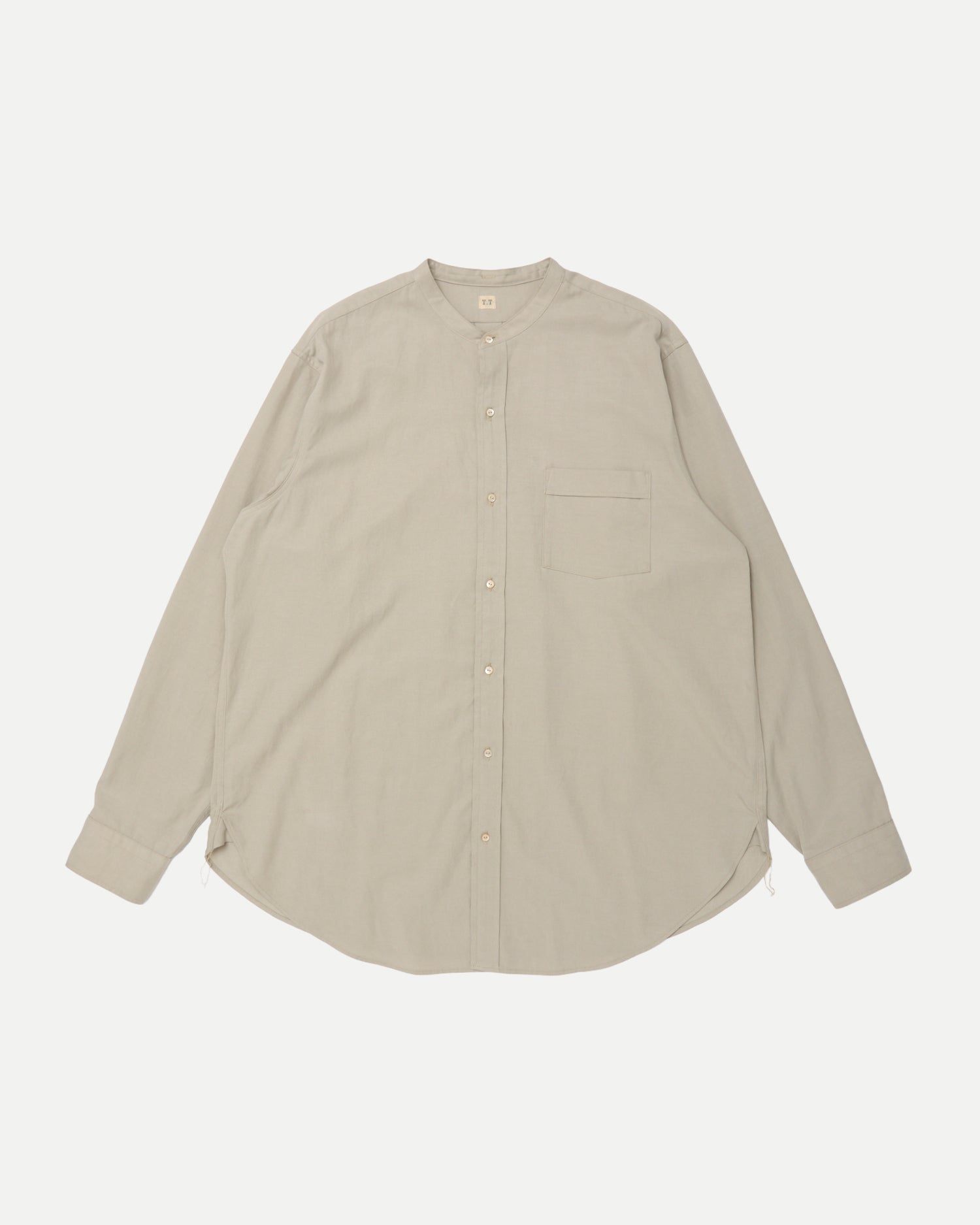 LOT.104 BAND COLLAR SHIRT - BEIGE