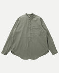 LOT.104 BAND COLLAR SHIRT - OLIVE GREEN