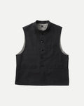 LOT.107 STAND COLLAR VEST - Melange Black