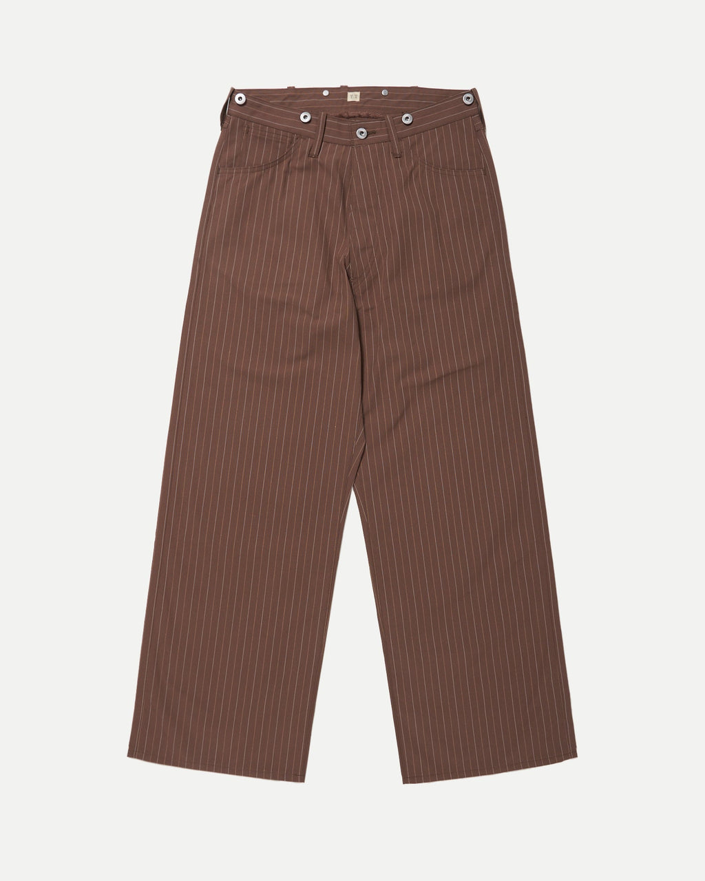 LOT.209 BUCKLE-BACKED TROUSERS - BROWN
