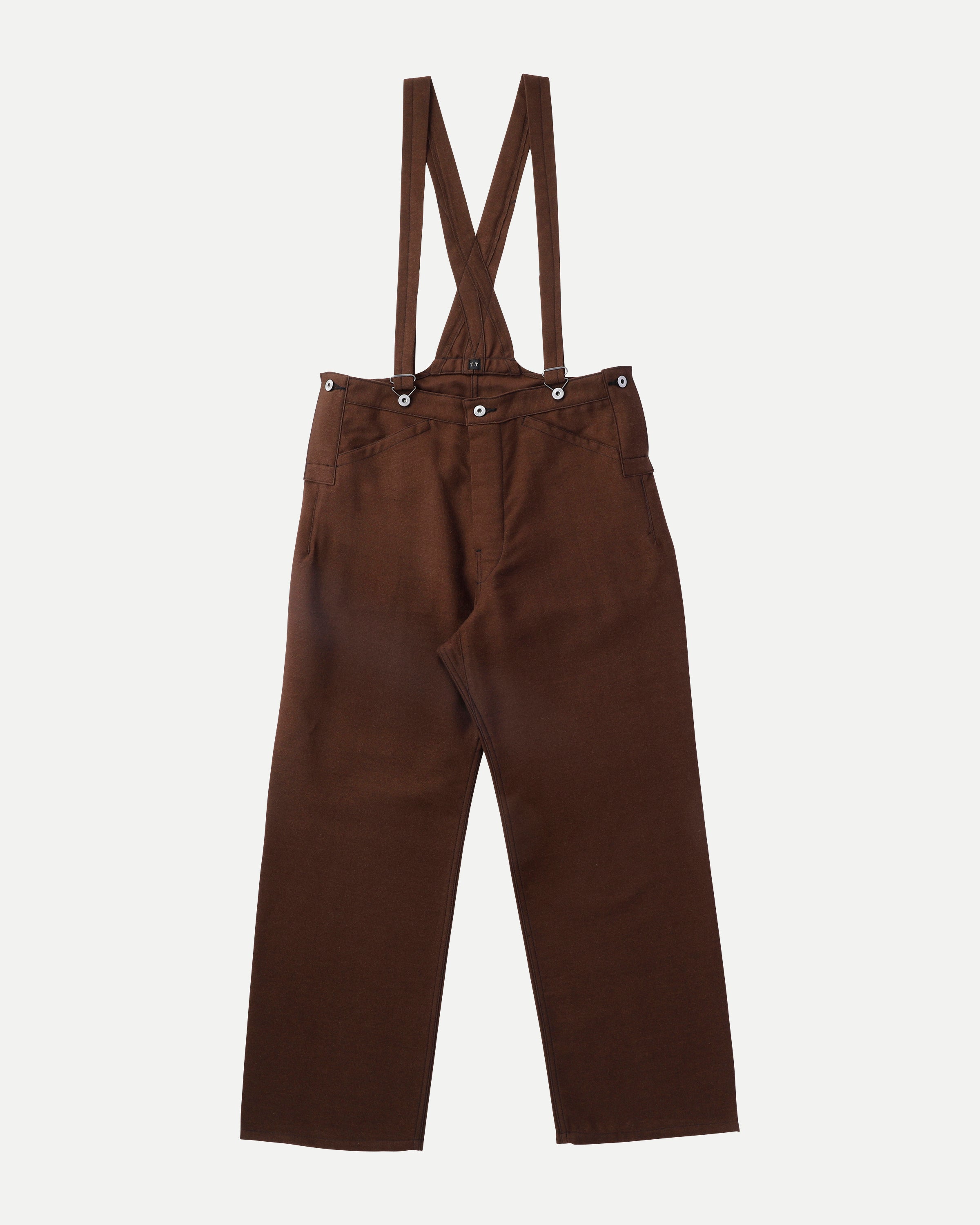 LOT.206 BRACED WORK TROUSERS - Brown