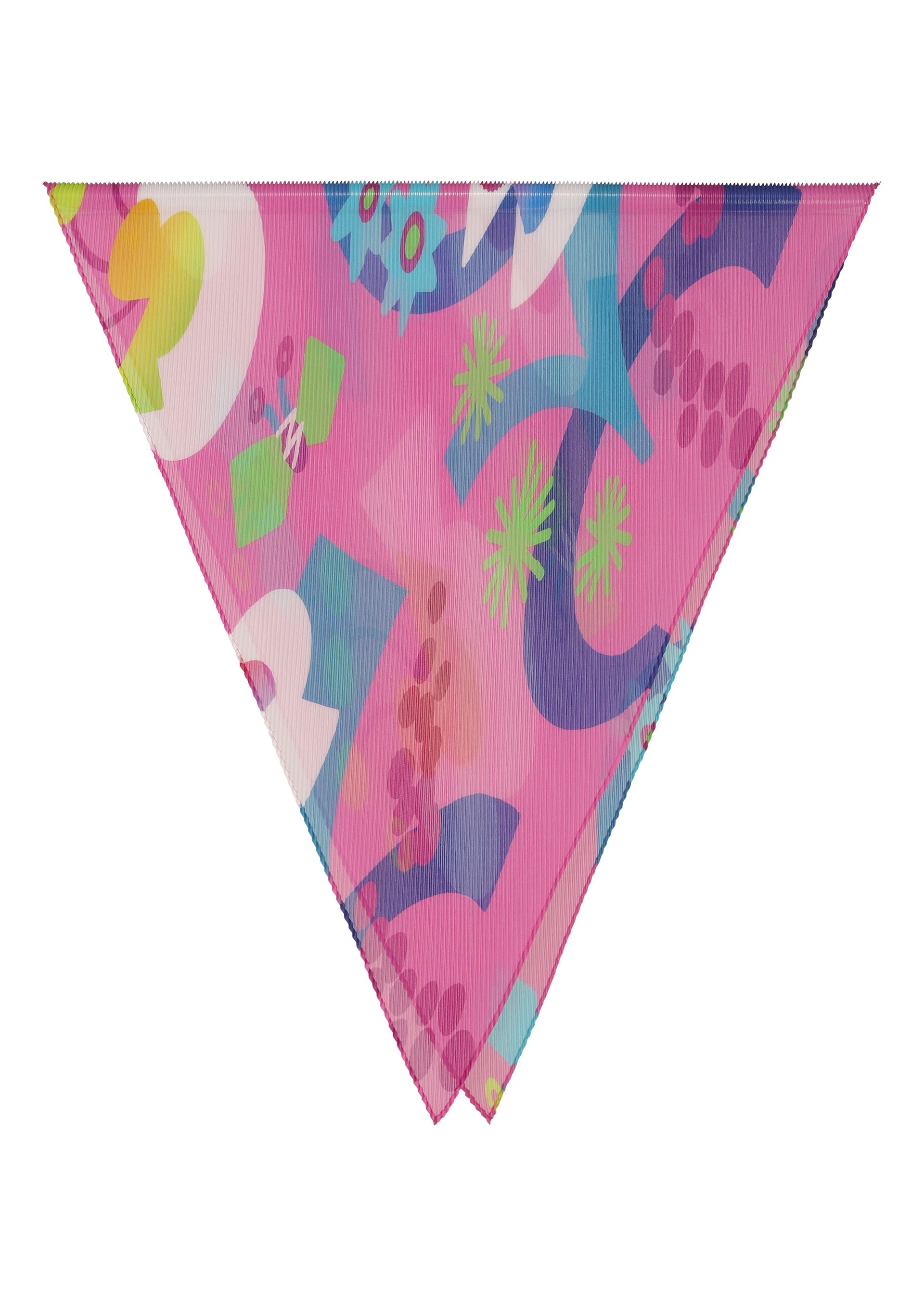 Flower Dome Pleats Stole - PINK-HUED