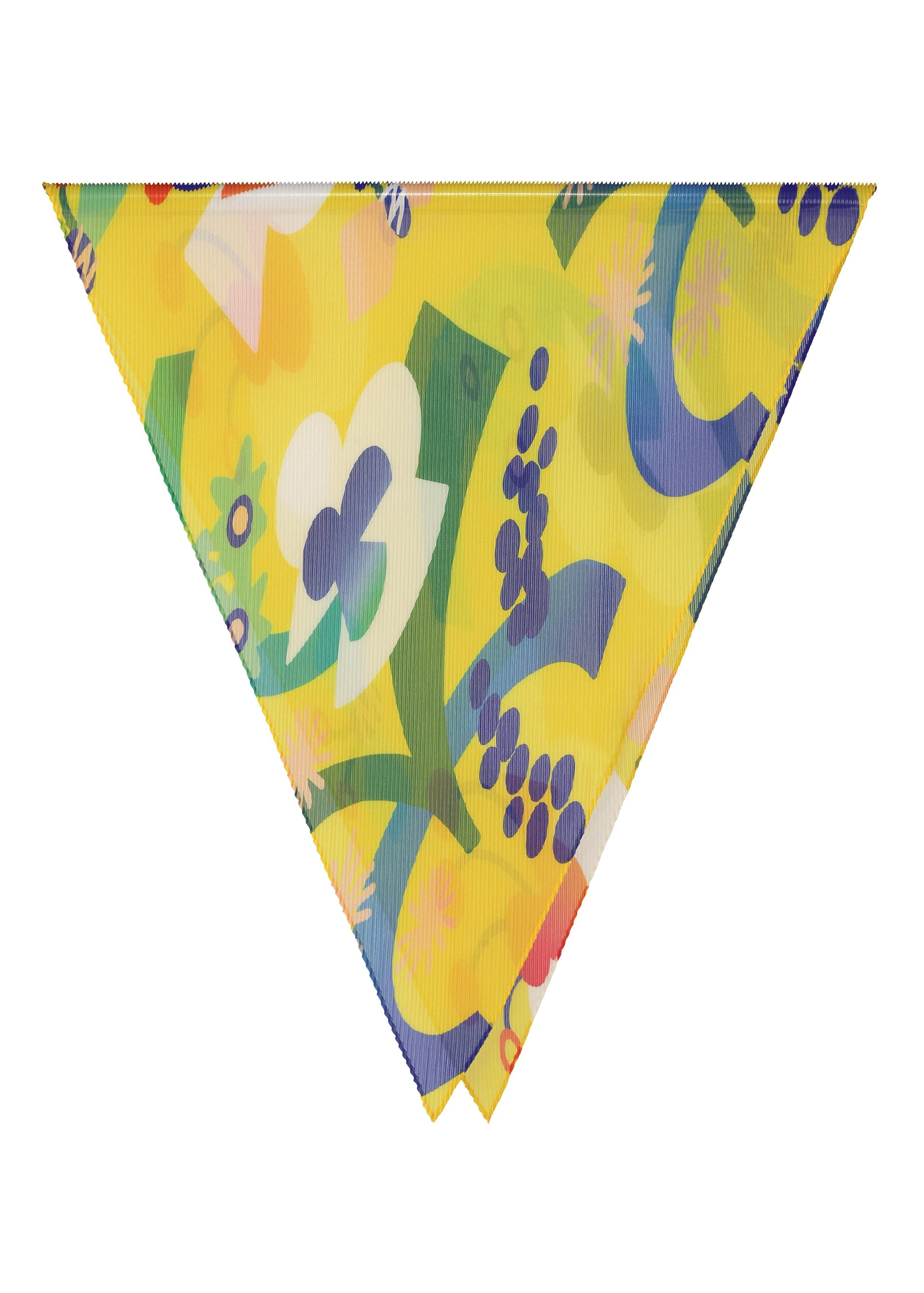 Flower Dome Pleats Stole - YELLOW-HUED