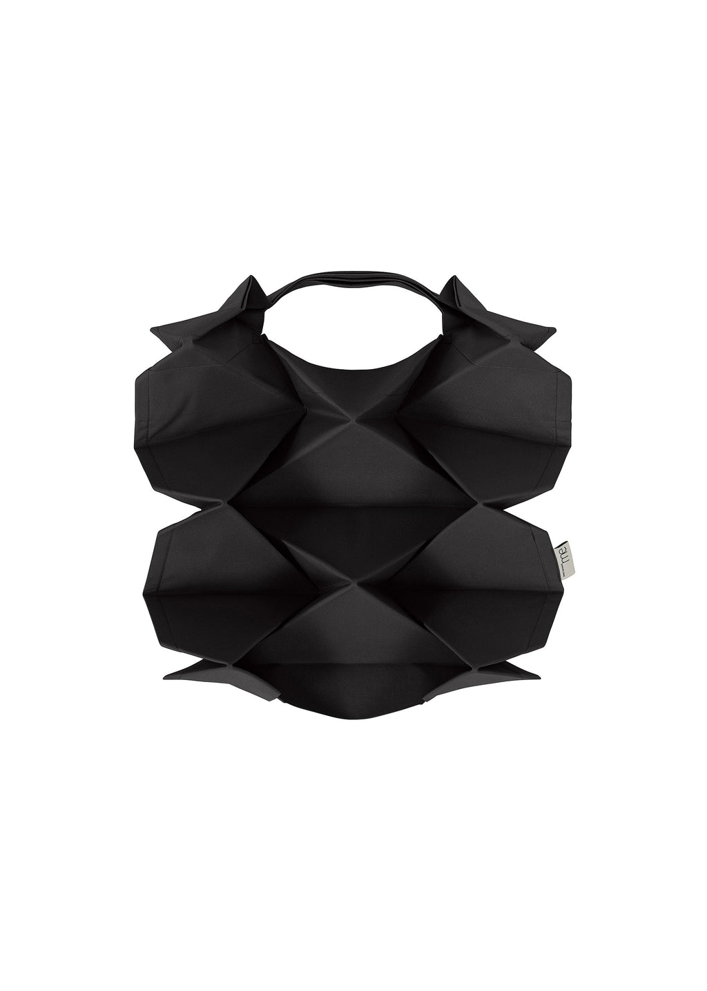 Geometric Pleats Bag - BLACK