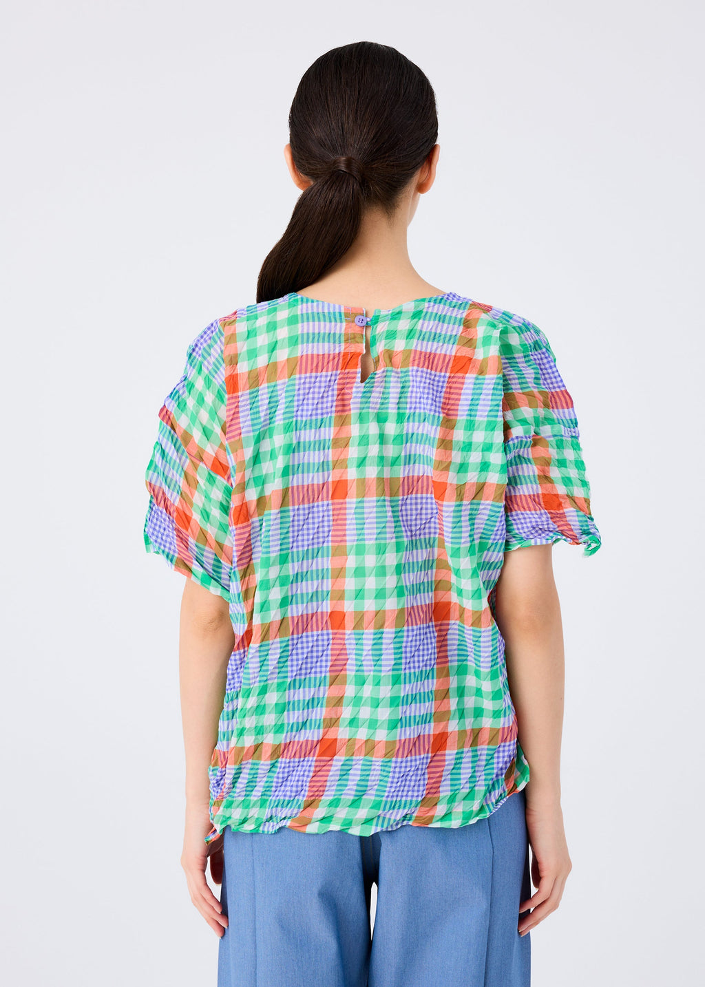 Check Whipped Pleats Shirt