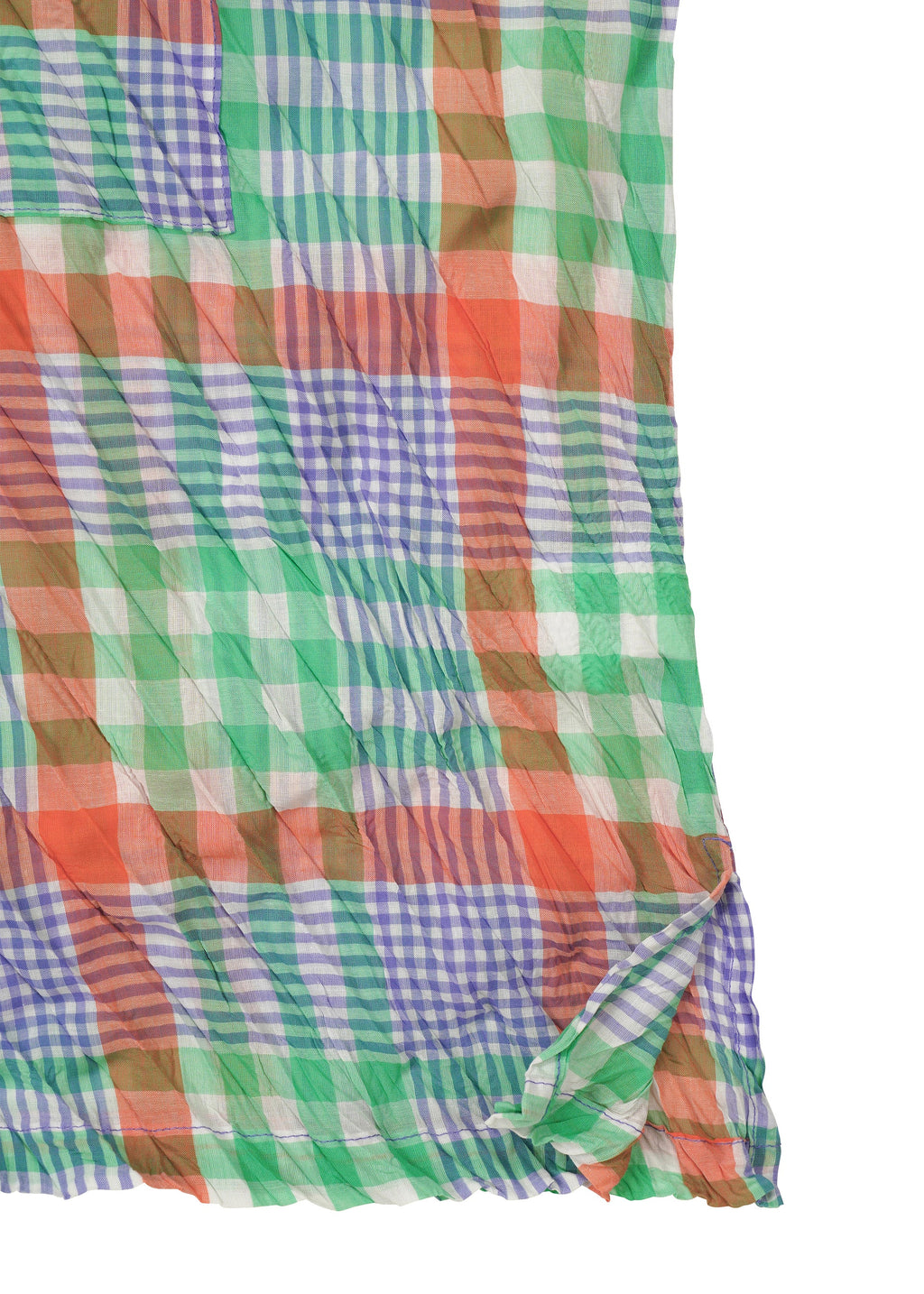 Check Whipped Pleats Shirt