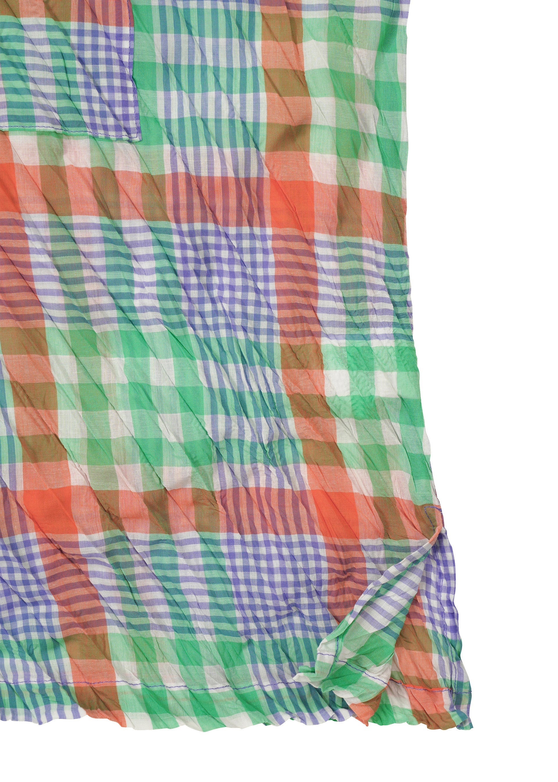 Check Whipped Pleats Shirt