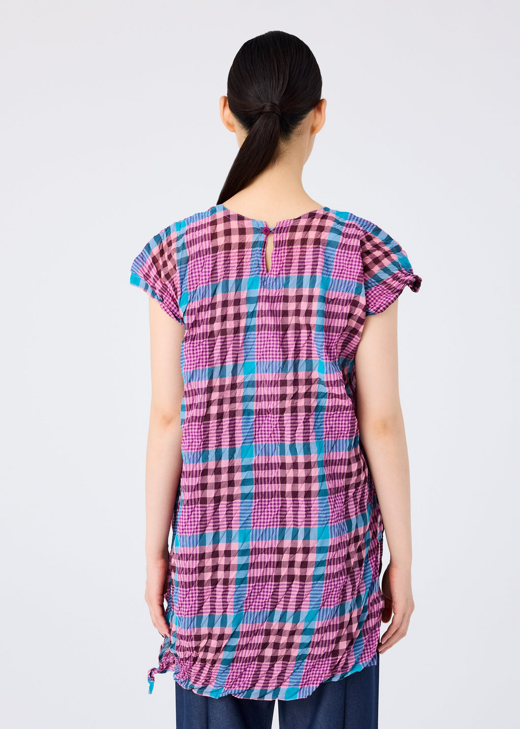 Check Whipped Pleats Shirt