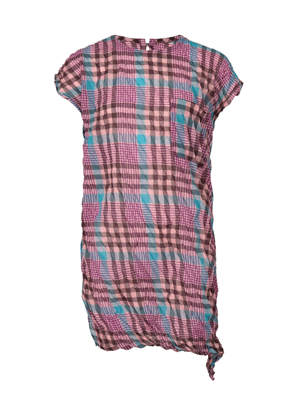 Check Whipped Pleats Shirt - BLUE MIX