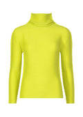Knit Stretch Pleats 1 - LIME YELLOW