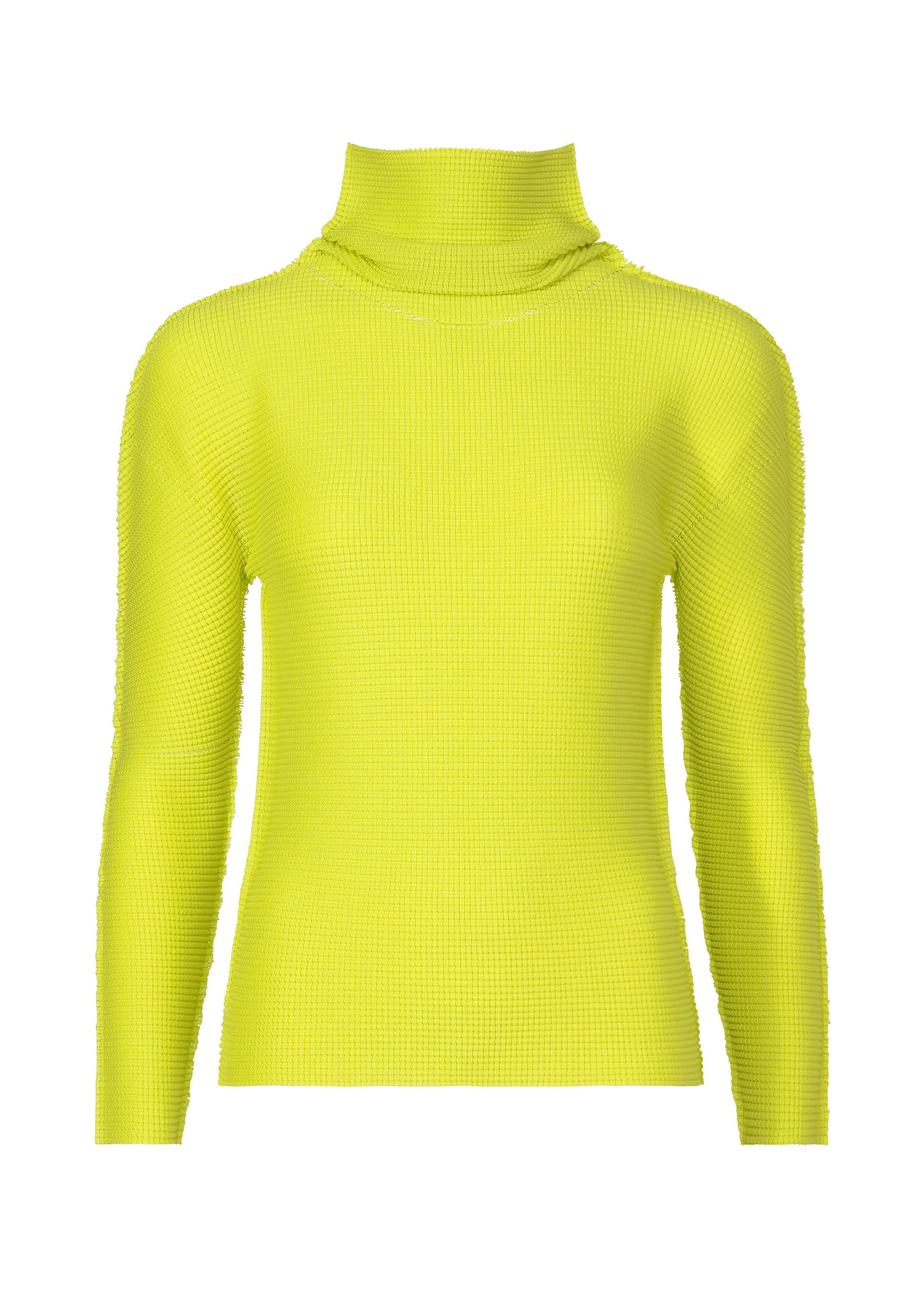 Knit Stretch Pleats 1 - LIME YELLOW