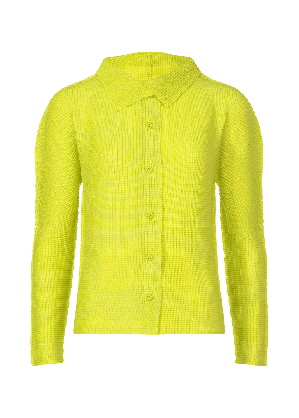 Knit Stretch Pleats 1 - LIME YELLOW