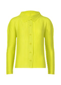 Knit Stretch Pleats 1 - LIME YELLOW