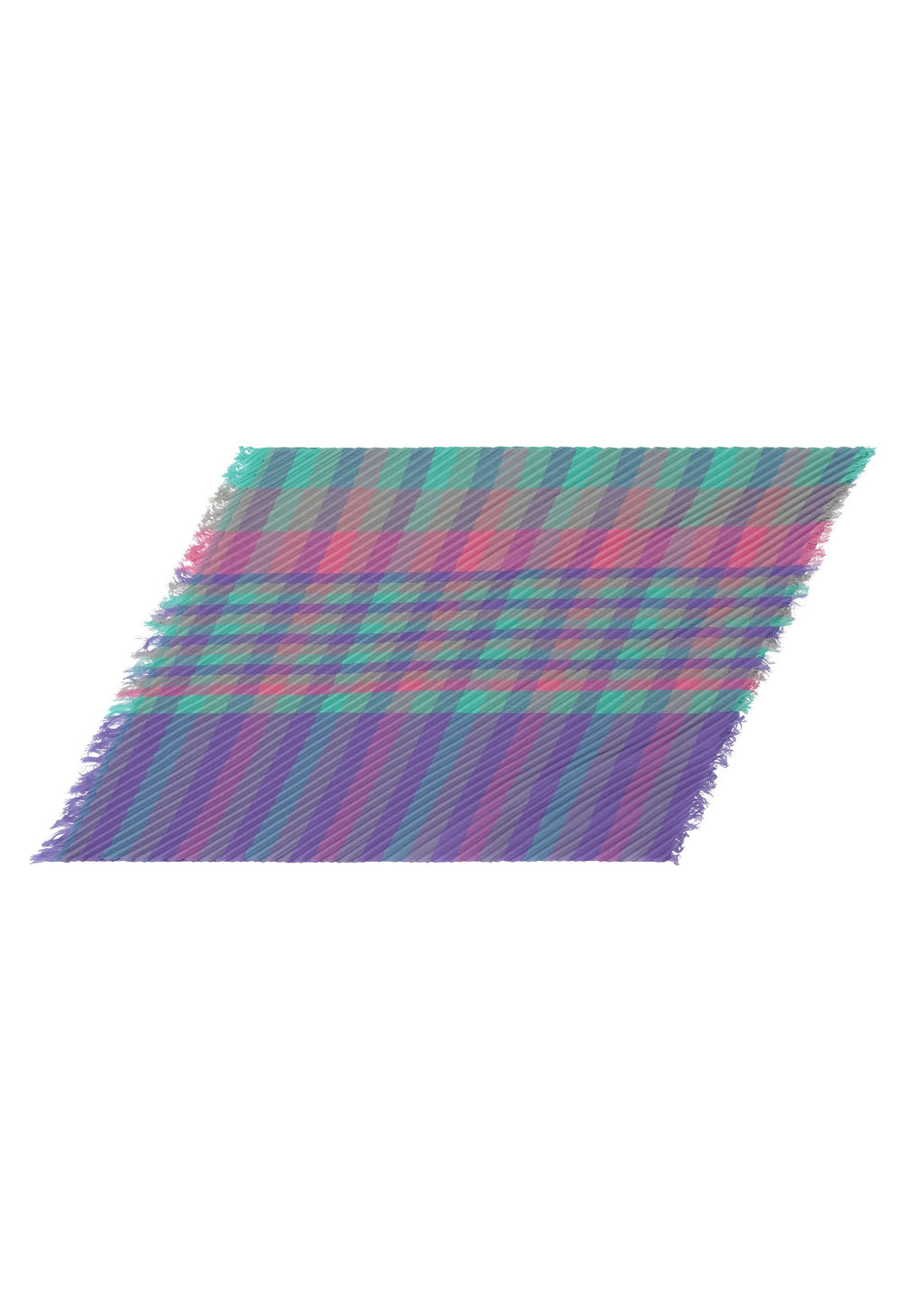 Check Pleats Stole - PURPLE-HUED