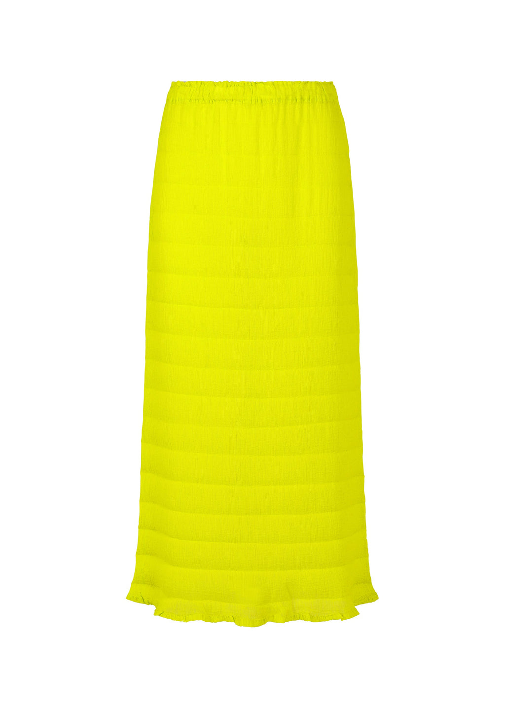 Ripple See-Through Crepe - LIME YELLOW