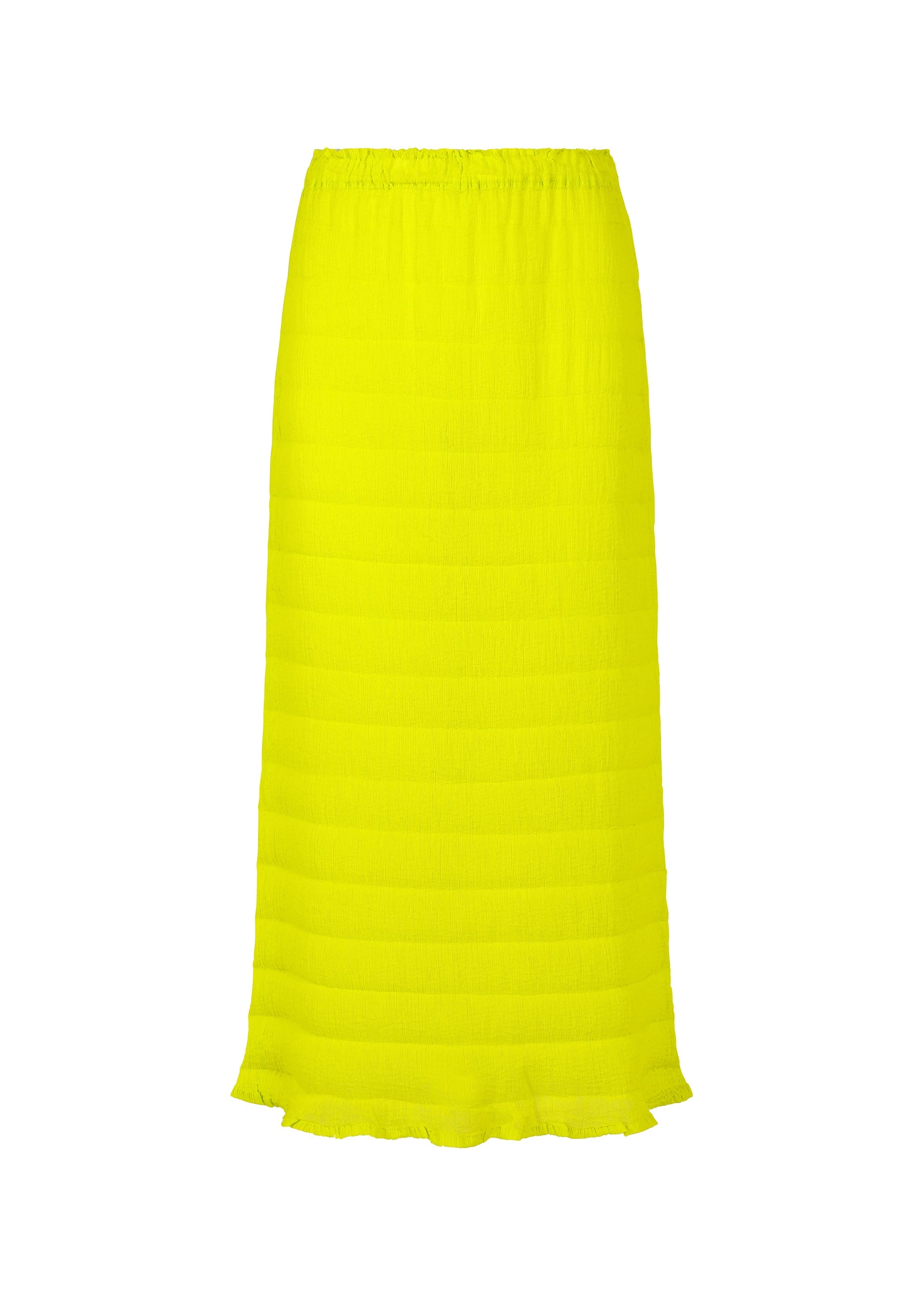 Ripple See-Through Crepe - LIME YELLOW