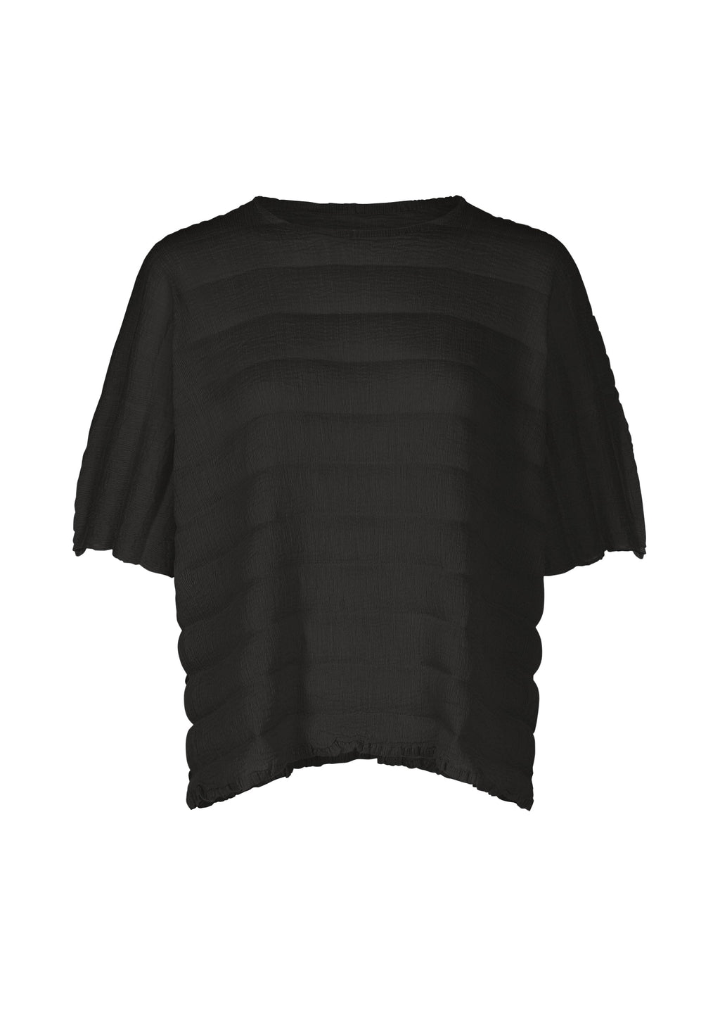 Ripple See-Through Crepe - BLACK