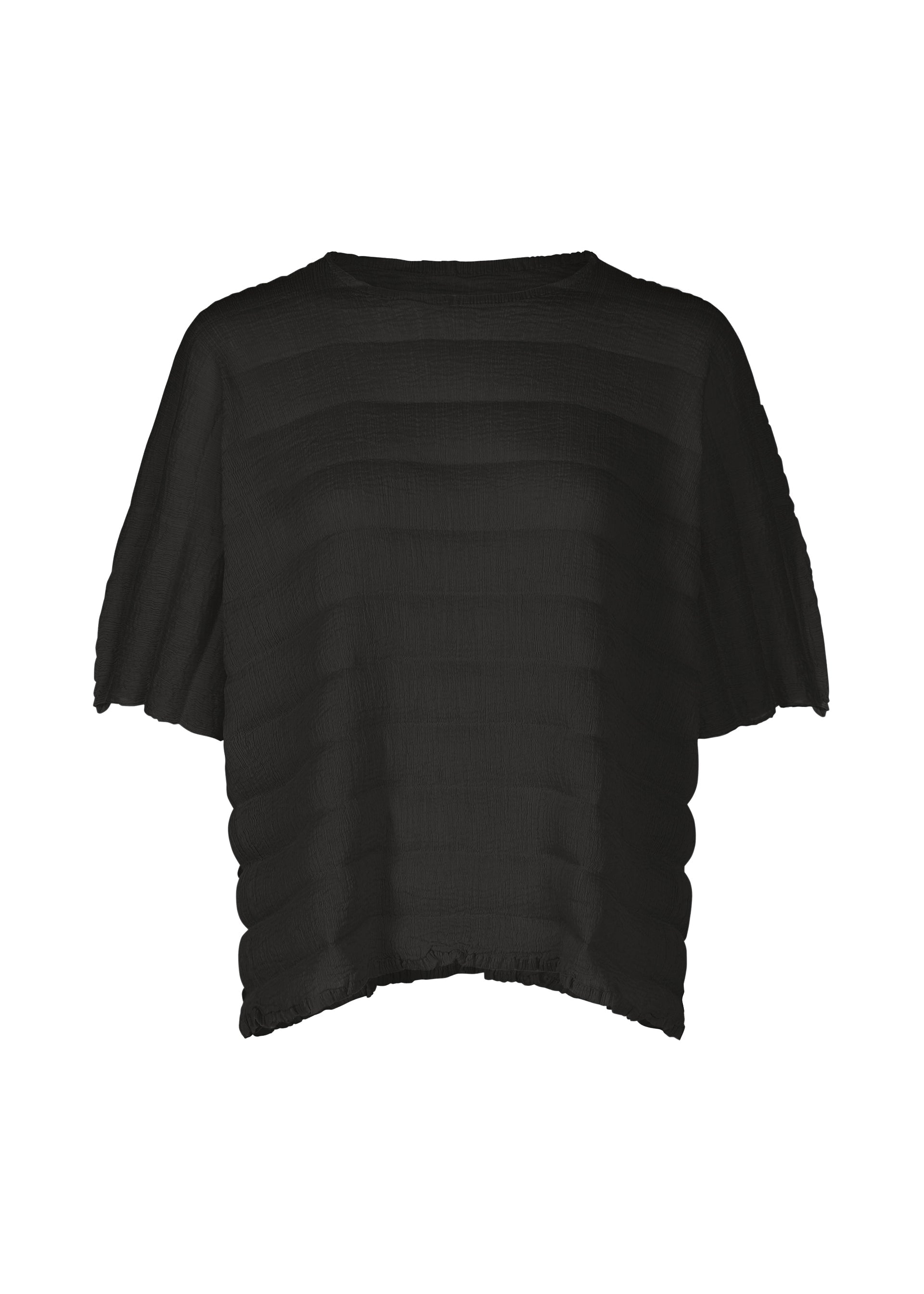 Ripple See-Through Crepe - BLACK