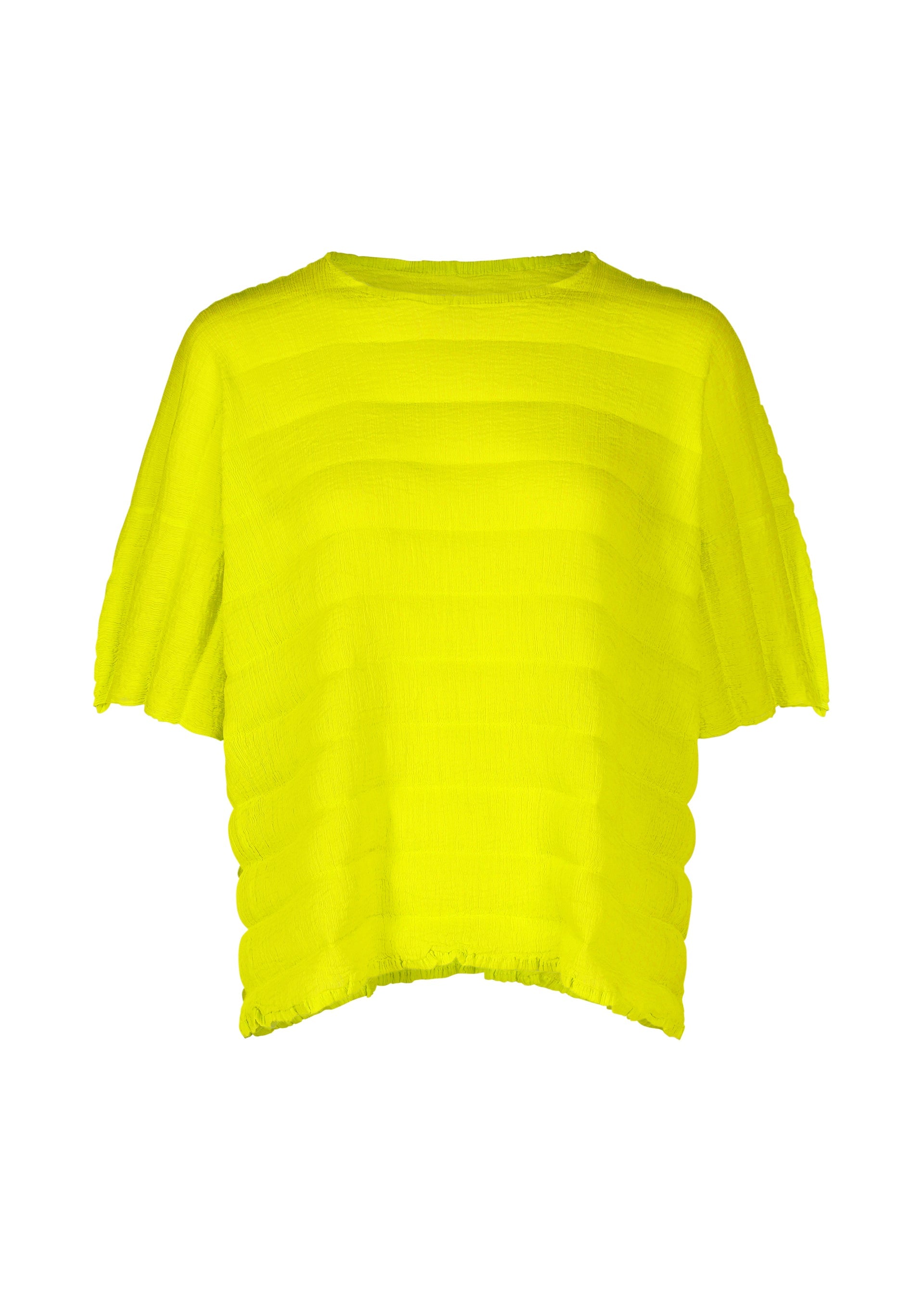 Ripple See-Through Crepe - LIME YELLOW