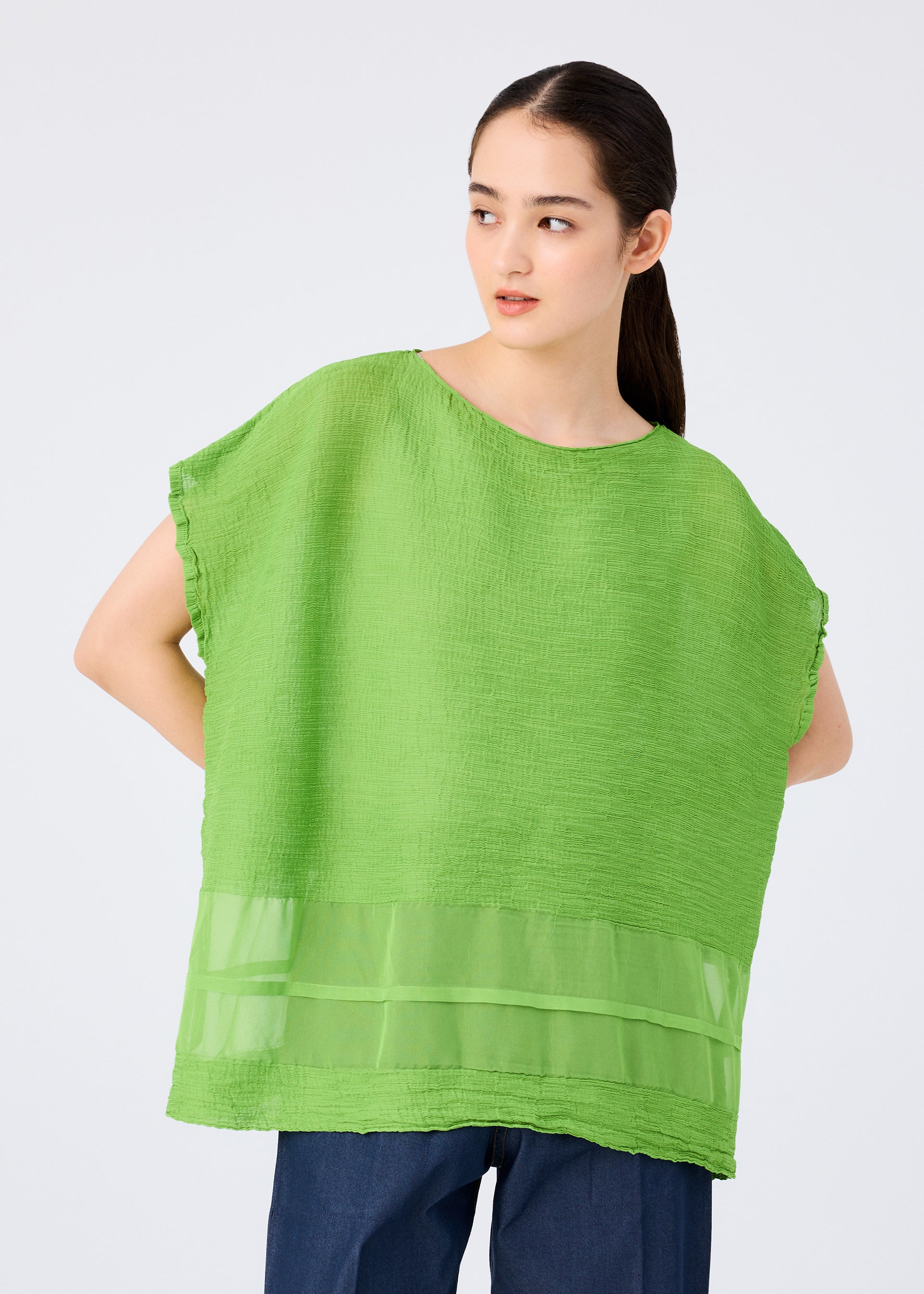 Sheer See-Through Crepe