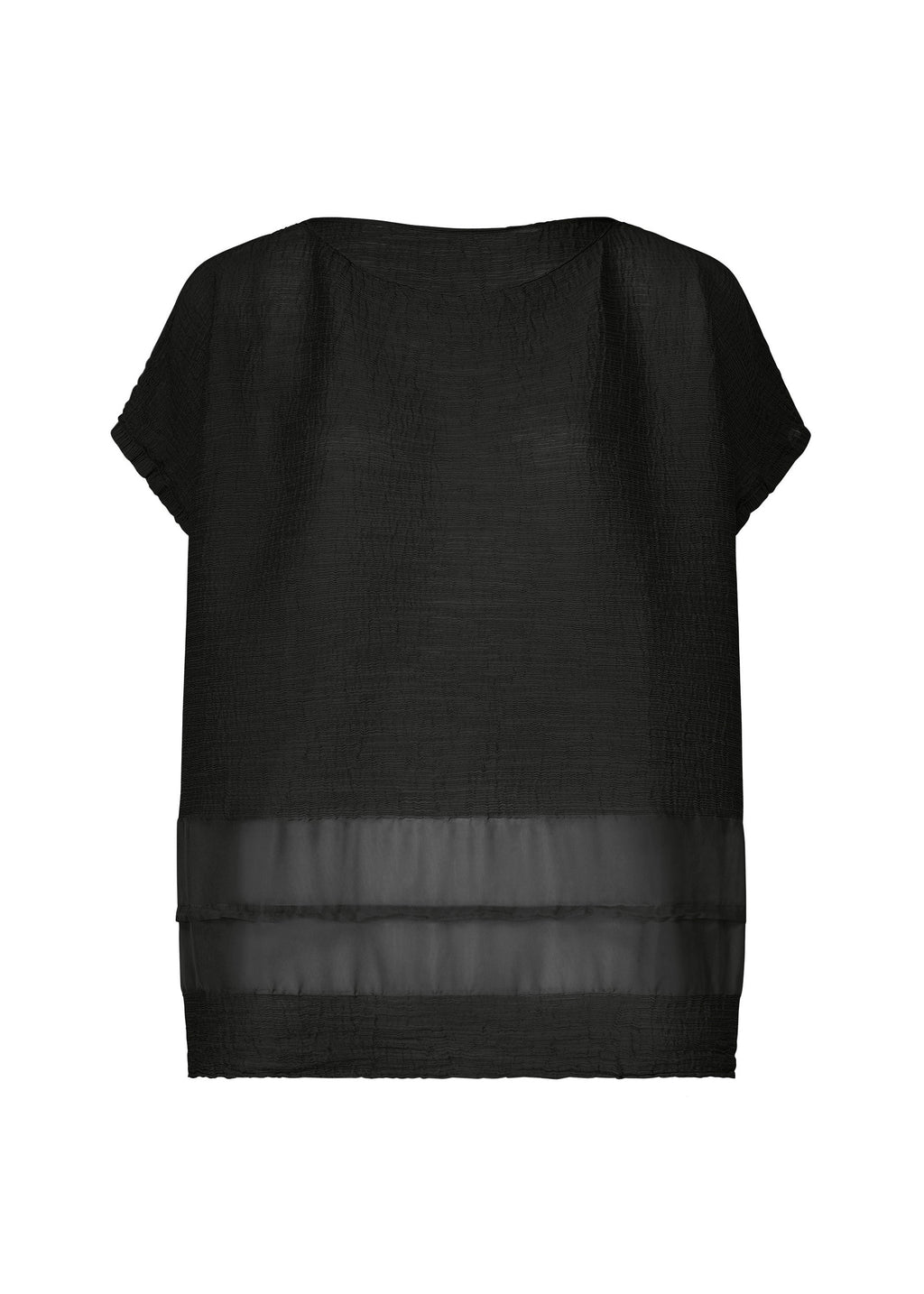 Sheer See-Through Crepe - BLACK