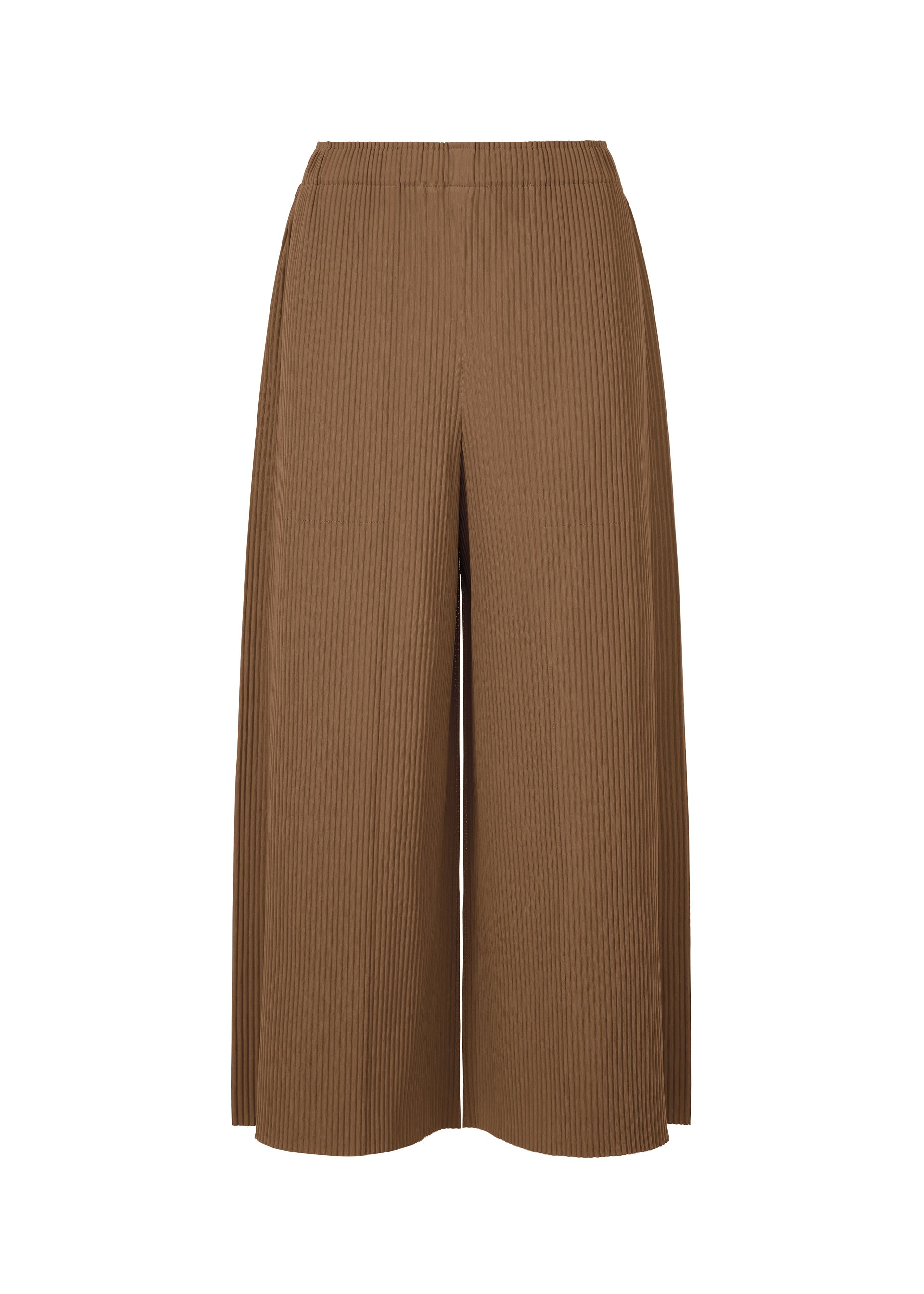 Fine Knit Pleats Bottom 2 - BROWN